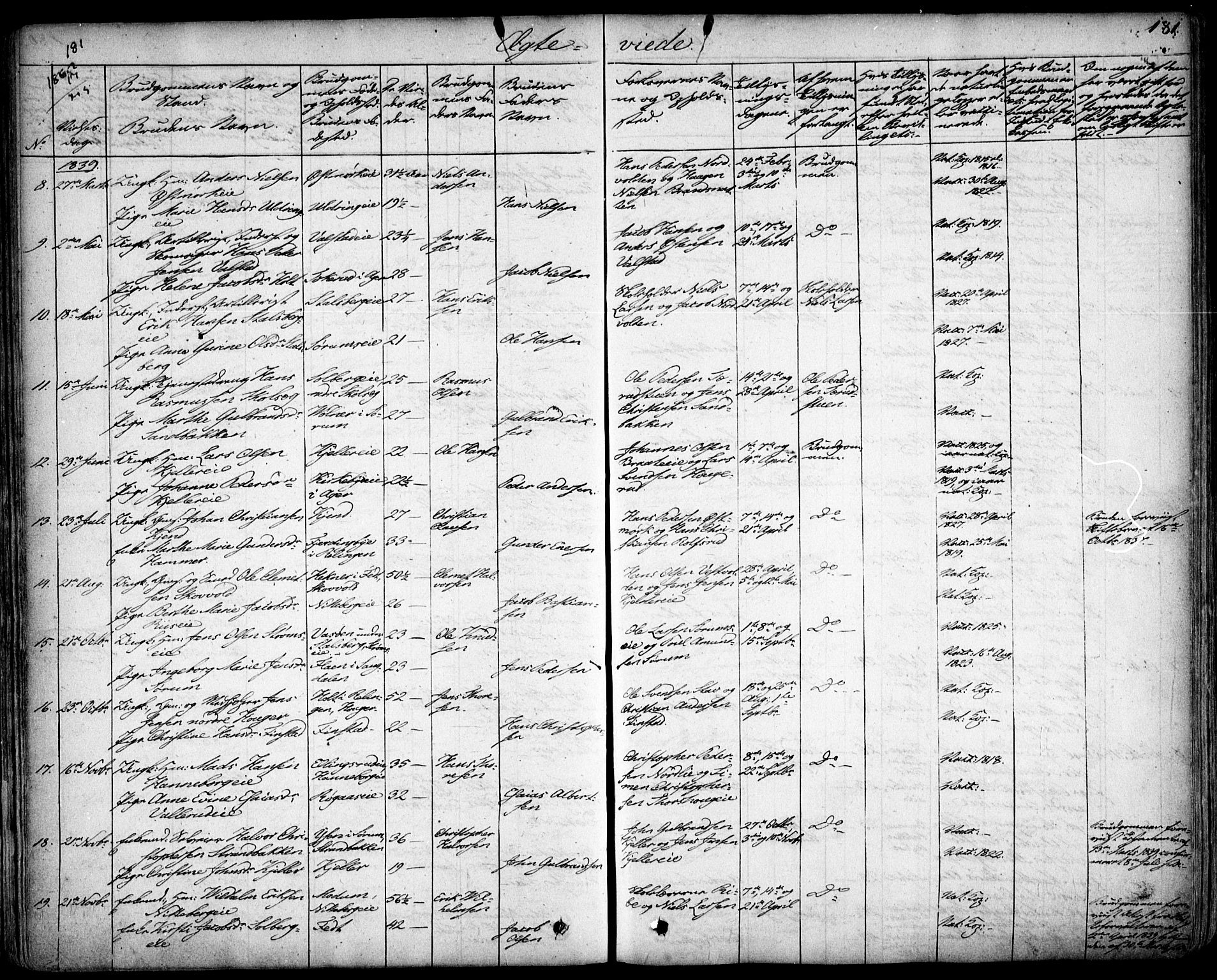 Skedsmo prestekontor Kirkebøker, AV/SAO-A-10033a/F/Fa/L0009: Ministerialbok nr. I 9, 1830-1853, s. 181