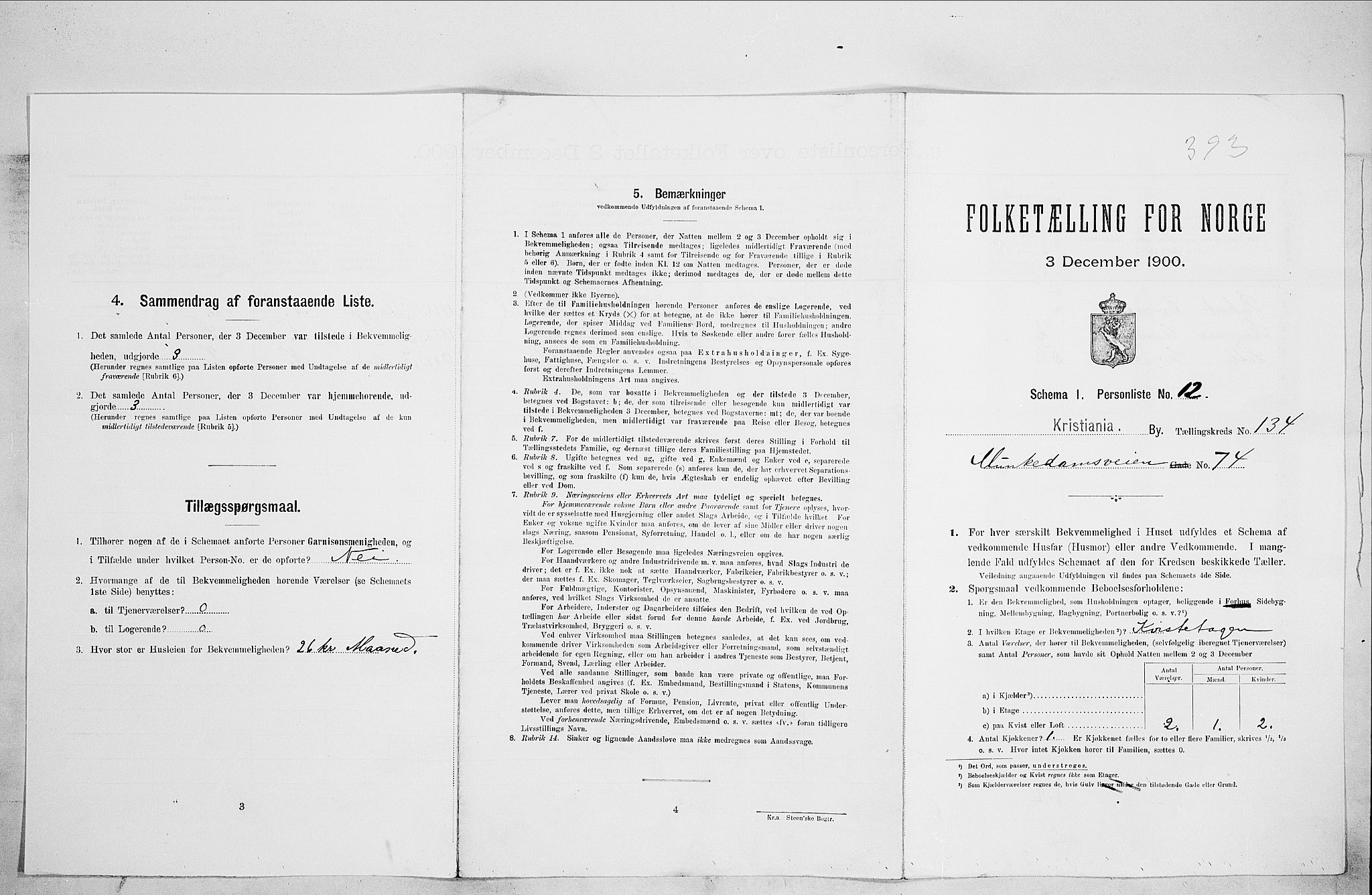SAO, Folketelling 1900 for 0301 Kristiania kjøpstad, 1900, s. 61563