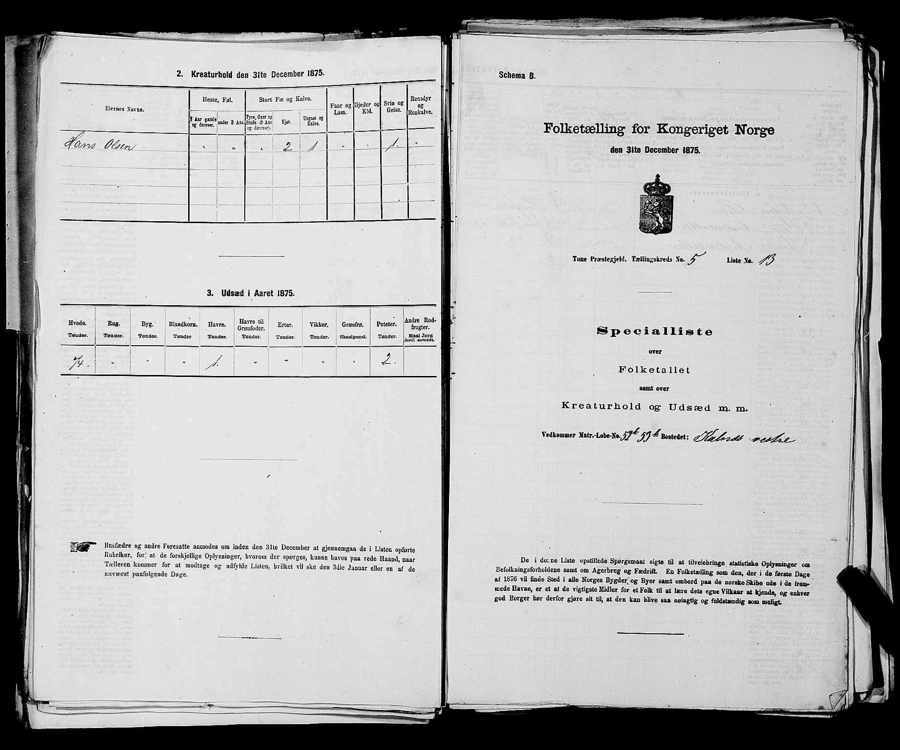 RA, Folketelling 1875 for 0130P Tune prestegjeld, 1875, s. 674