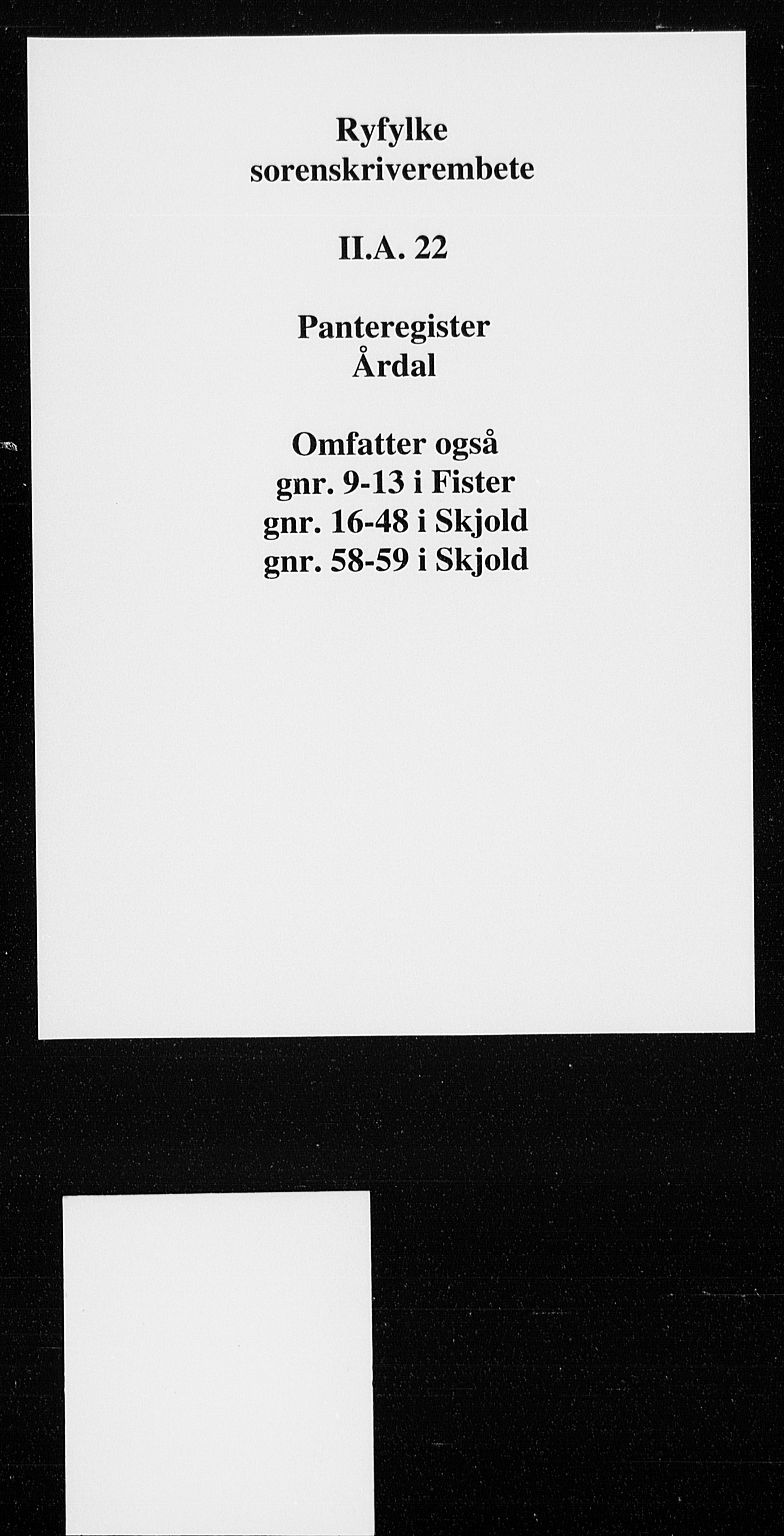 Ryfylke tingrett, SAST/A-100055/001/II/IIA/L0022: Panteregister nr. II A 22, 1856