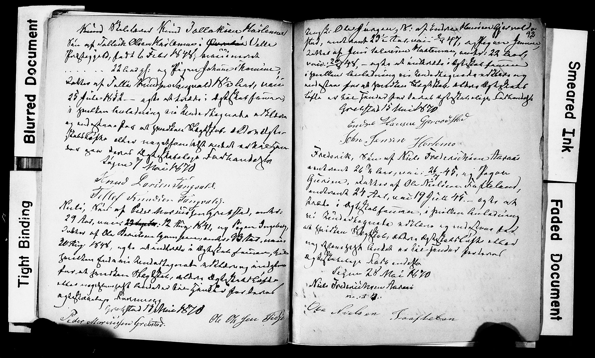 Søgne sokneprestkontor, AV/SAK-1111-0037/F/Fe/L0001: Lysningsprotokoll nr. A III 1, 1853-1870, s. 92