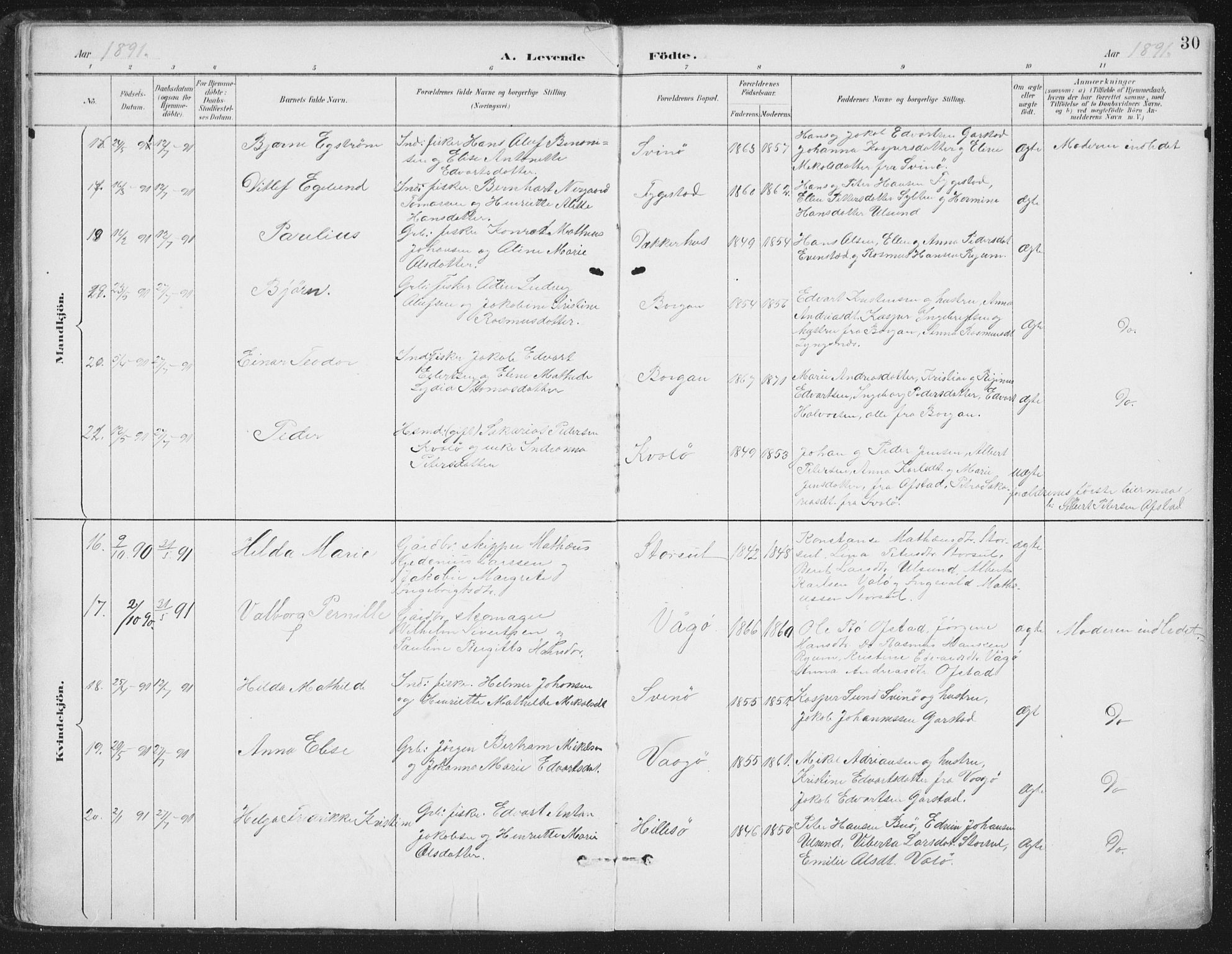 Ministerialprotokoller, klokkerbøker og fødselsregistre - Nord-Trøndelag, AV/SAT-A-1458/786/L0687: Ministerialbok nr. 786A03, 1888-1898, s. 30