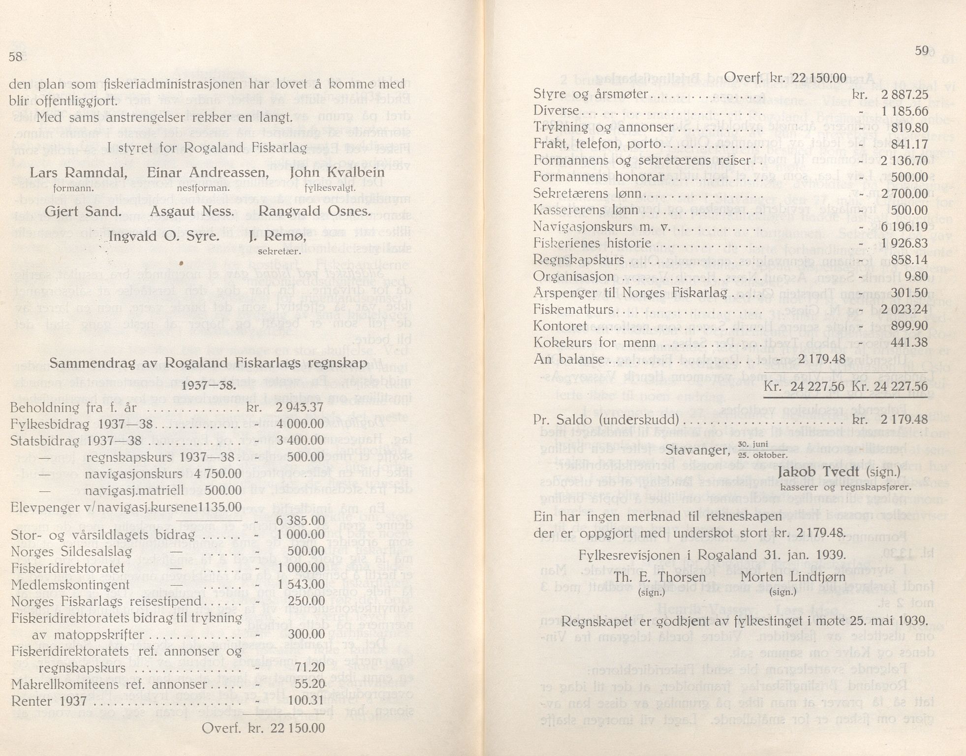 Rogaland fylkeskommune - Fylkesrådmannen , IKAR/A-900/A/Aa/Aaa/L0059: Møtebok , 1940, s. 58-59