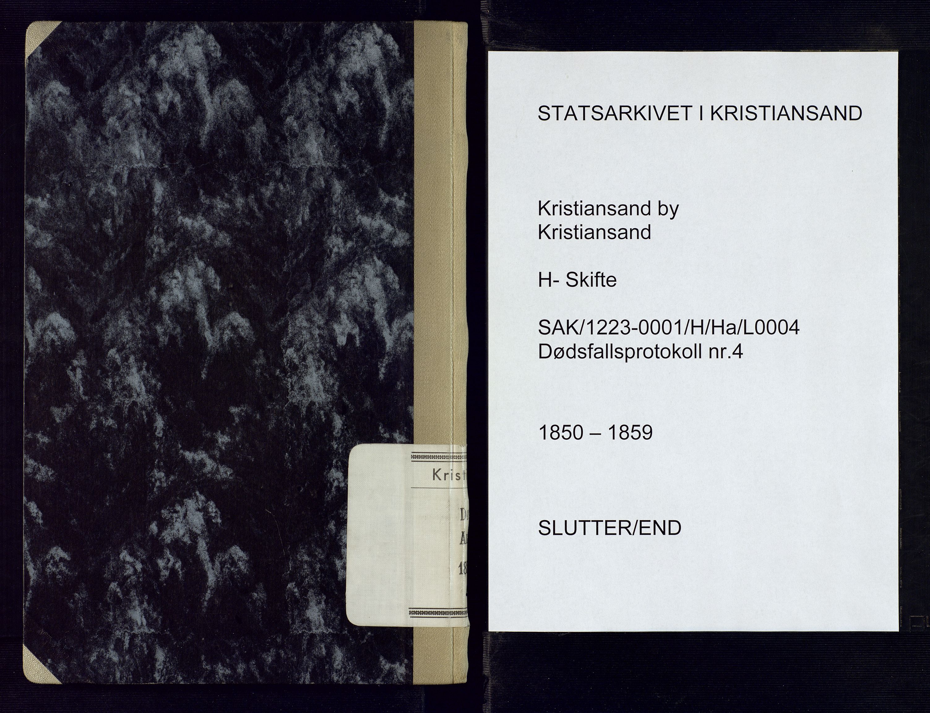 Kristiansand byrett, AV/SAK-1223-0001/H/Ha/L0004: Anmeldte dødsfall, 1850-1859