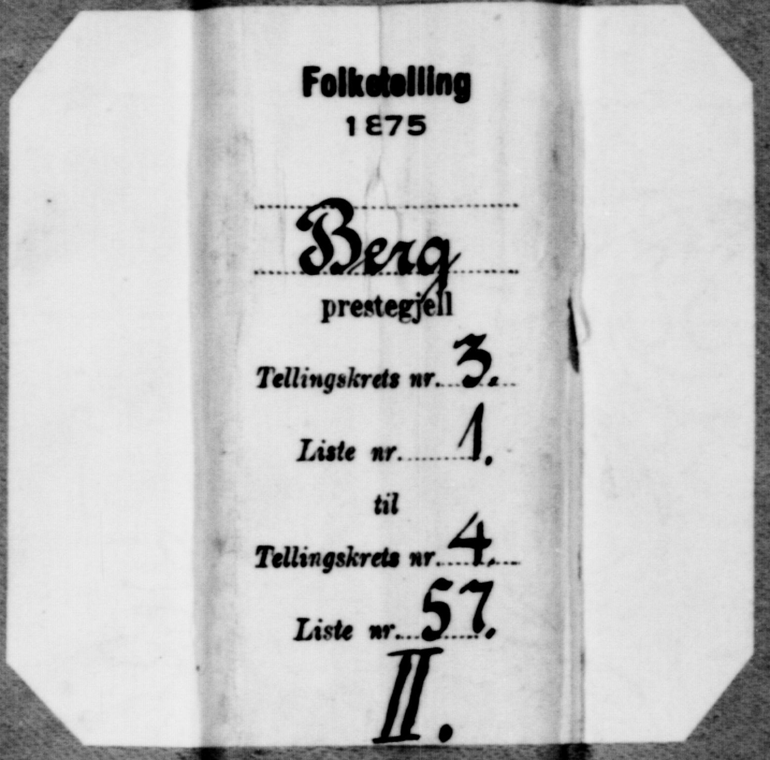 SATØ, Folketelling 1875 for 1929P Berg prestegjeld, 1875