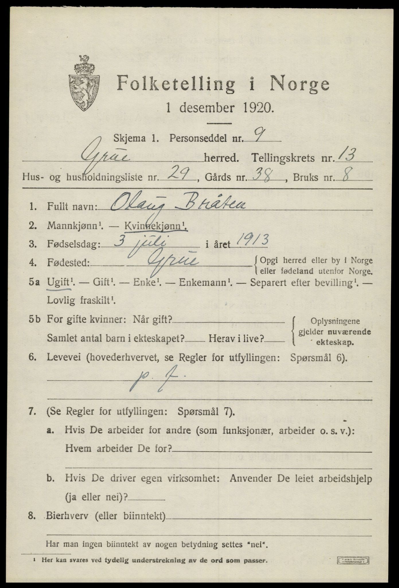 SAH, Folketelling 1920 for 0423 Grue herred, 1920, s. 12041
