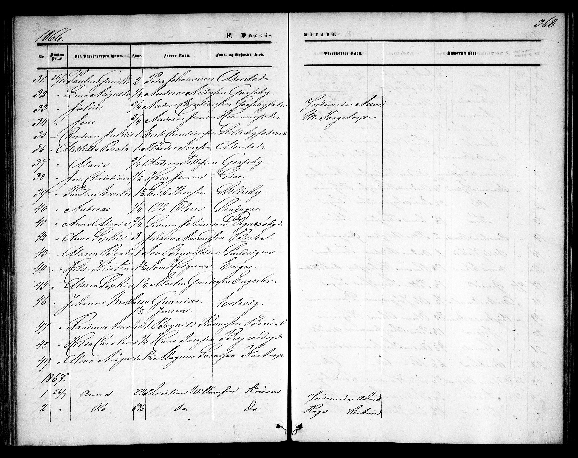 Rødenes prestekontor Kirkebøker, AV/SAO-A-2005/F/Fa/L0007: Ministerialbok nr. I 7, 1860-1869, s. 368