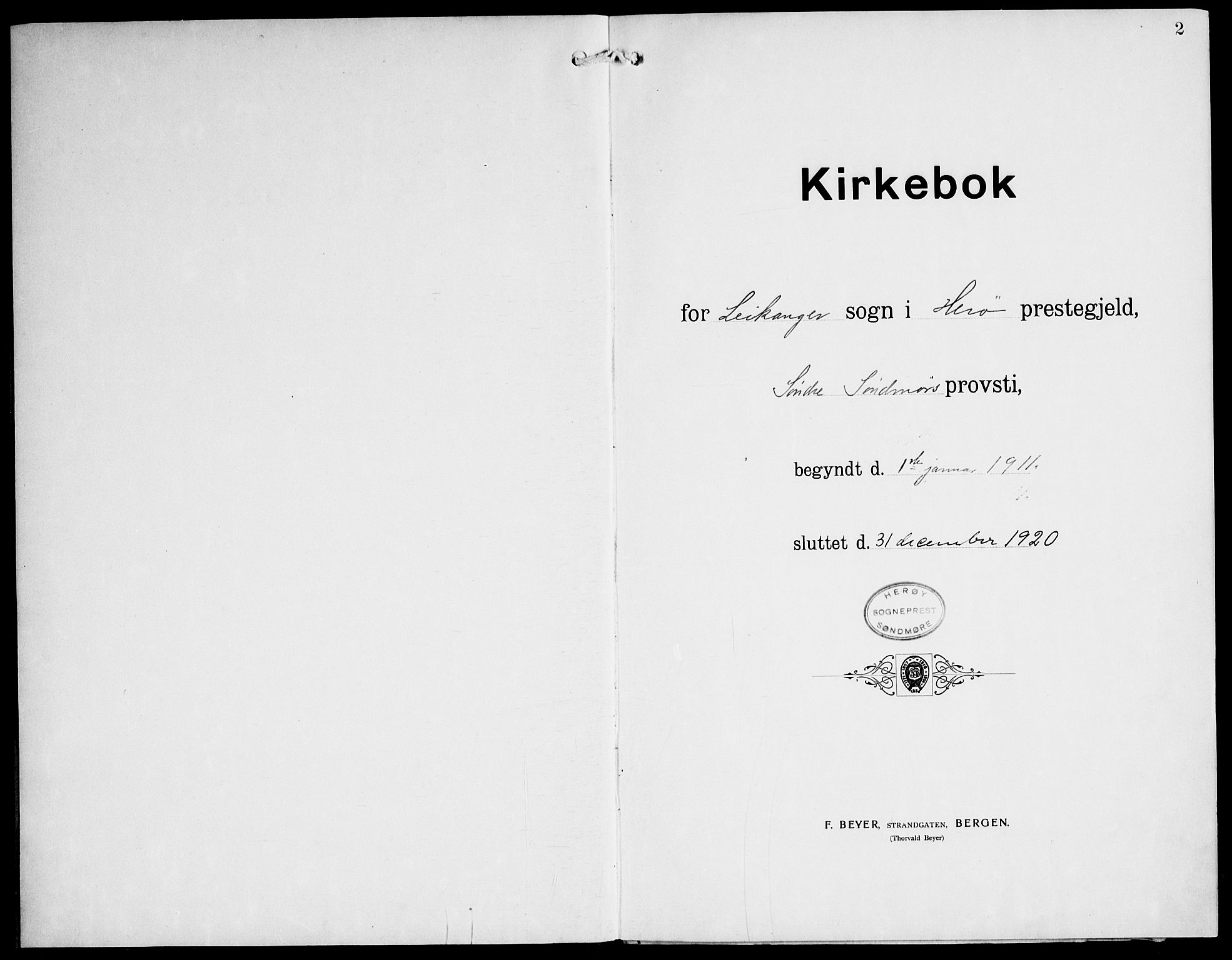 Ministerialprotokoller, klokkerbøker og fødselsregistre - Møre og Romsdal, AV/SAT-A-1454/508/L0096: Ministerialbok nr. 508A03, 1911-1920, s. 2