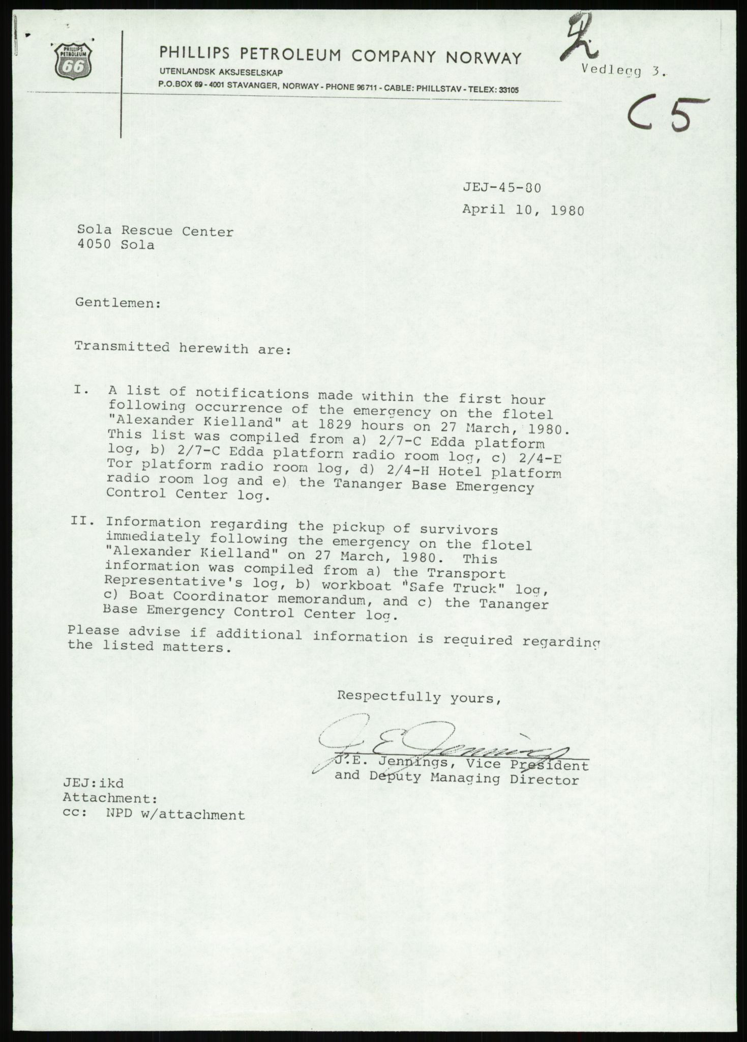 Justisdepartementet, Granskningskommisjonen ved Alexander Kielland-ulykken 27.3.1980, AV/RA-S-1165/D/L0007: B Stavanger Drilling A/S (Doku.liste + B1-B3 av av 4)/C Phillips Petroleum Company Norway (Doku.liste + C1-C12 av 12)/D Forex Neptune (Doku.liste + D1-D8 av 9), 1980-1981, s. 293