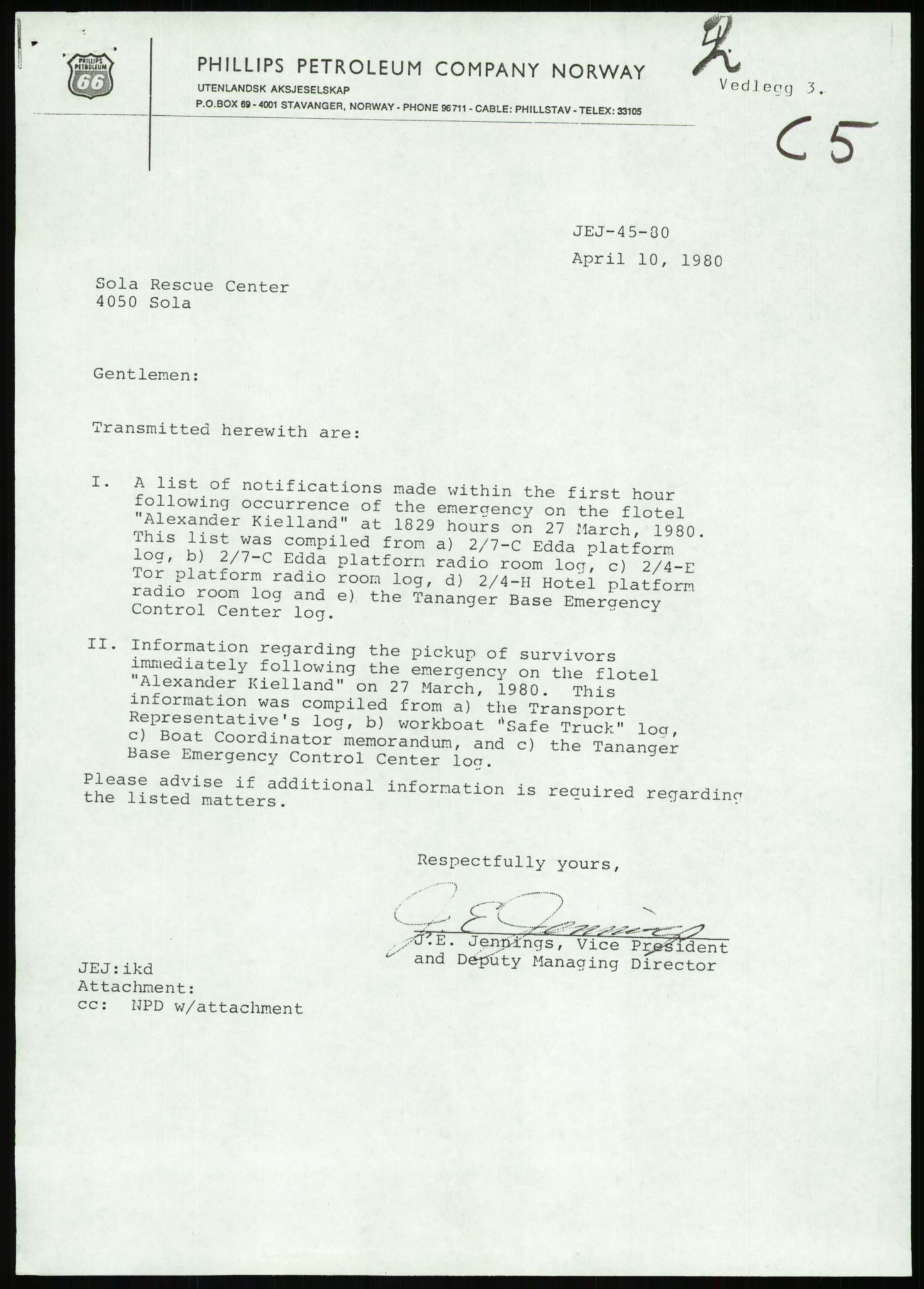 Justisdepartementet, Granskningskommisjonen ved Alexander Kielland-ulykken 27.3.1980, RA/S-1165/D/L0007: B Stavanger Drilling A/S (Doku.liste + B1-B3 av av 4)/C Phillips Petroleum Company Norway (Doku.liste + C1-C12 av 12)/D Forex Neptune (Doku.liste + D1-D8 av 9), 1980-1981, s. 293