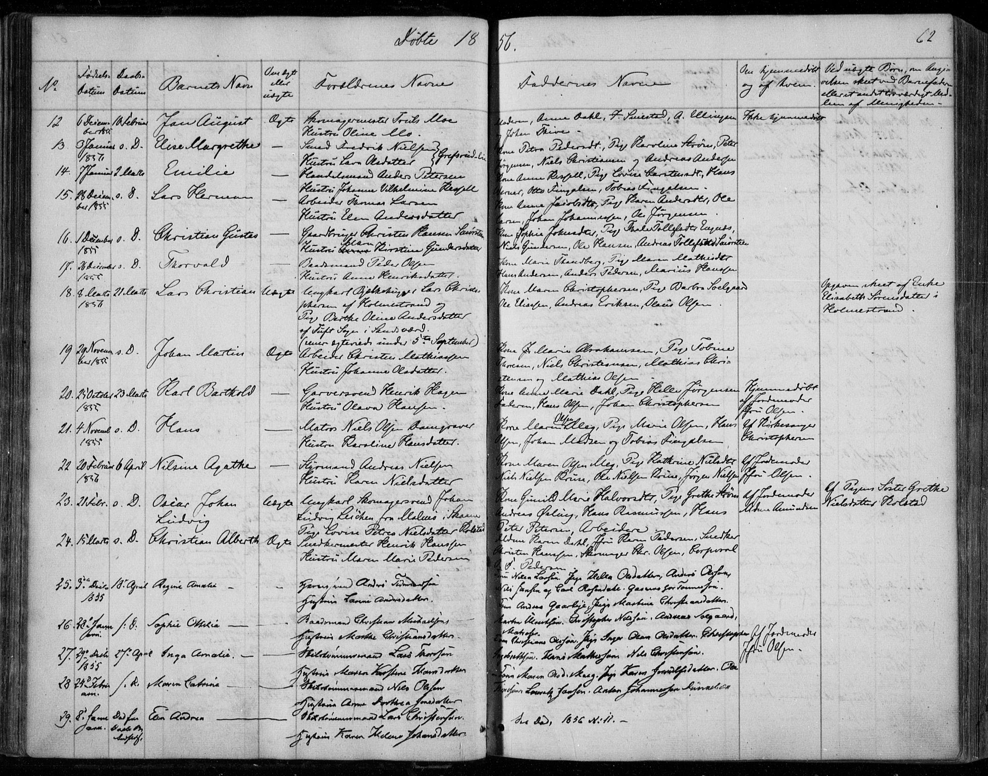 Holmestrand kirkebøker, AV/SAKO-A-346/F/Fa/L0002: Ministerialbok nr. 2, 1840-1866, s. 62