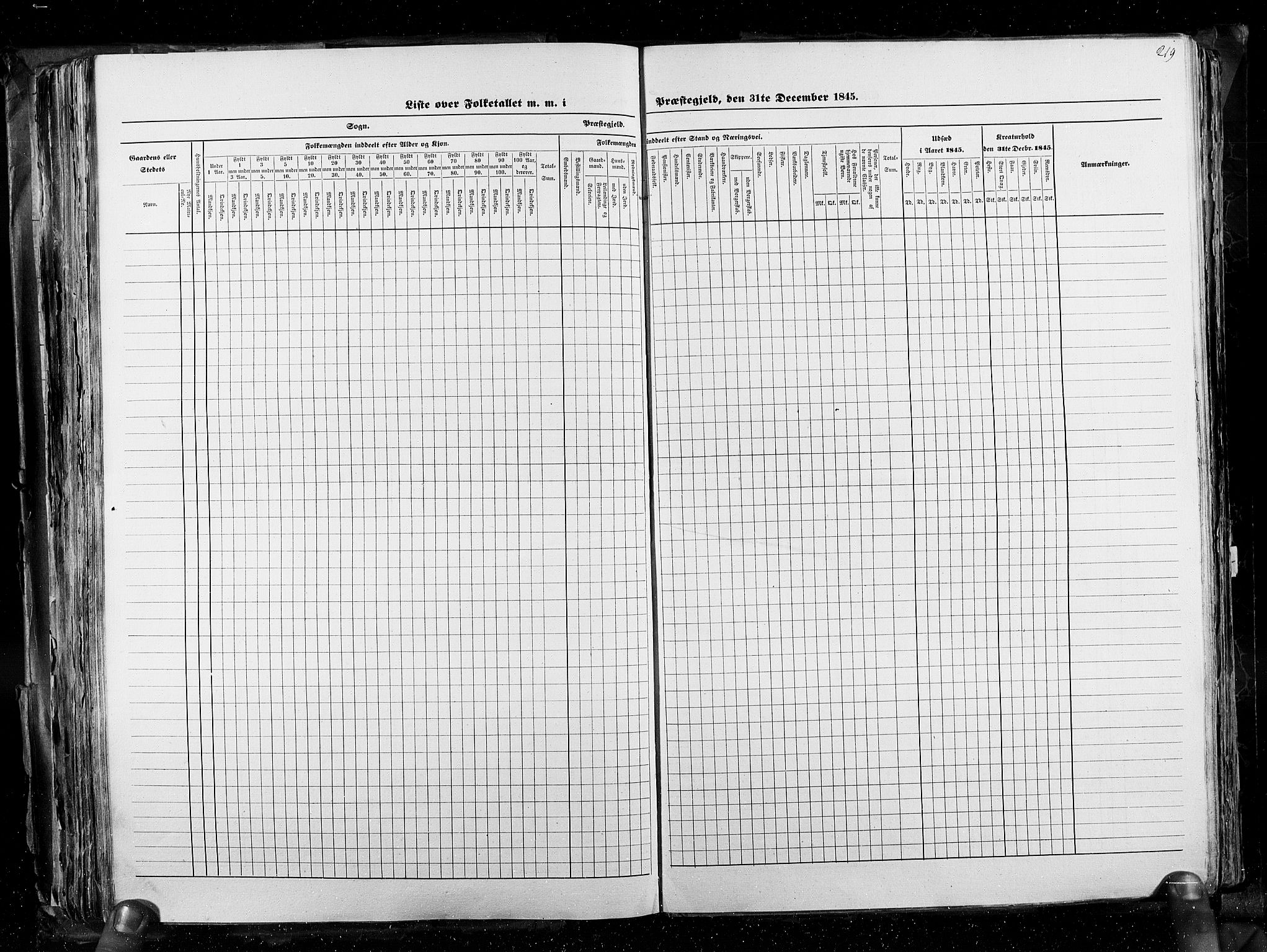 RA, Folketellingen 1845, bind 3: Hedemarken amt og Kristians amt, 1845, s. 219