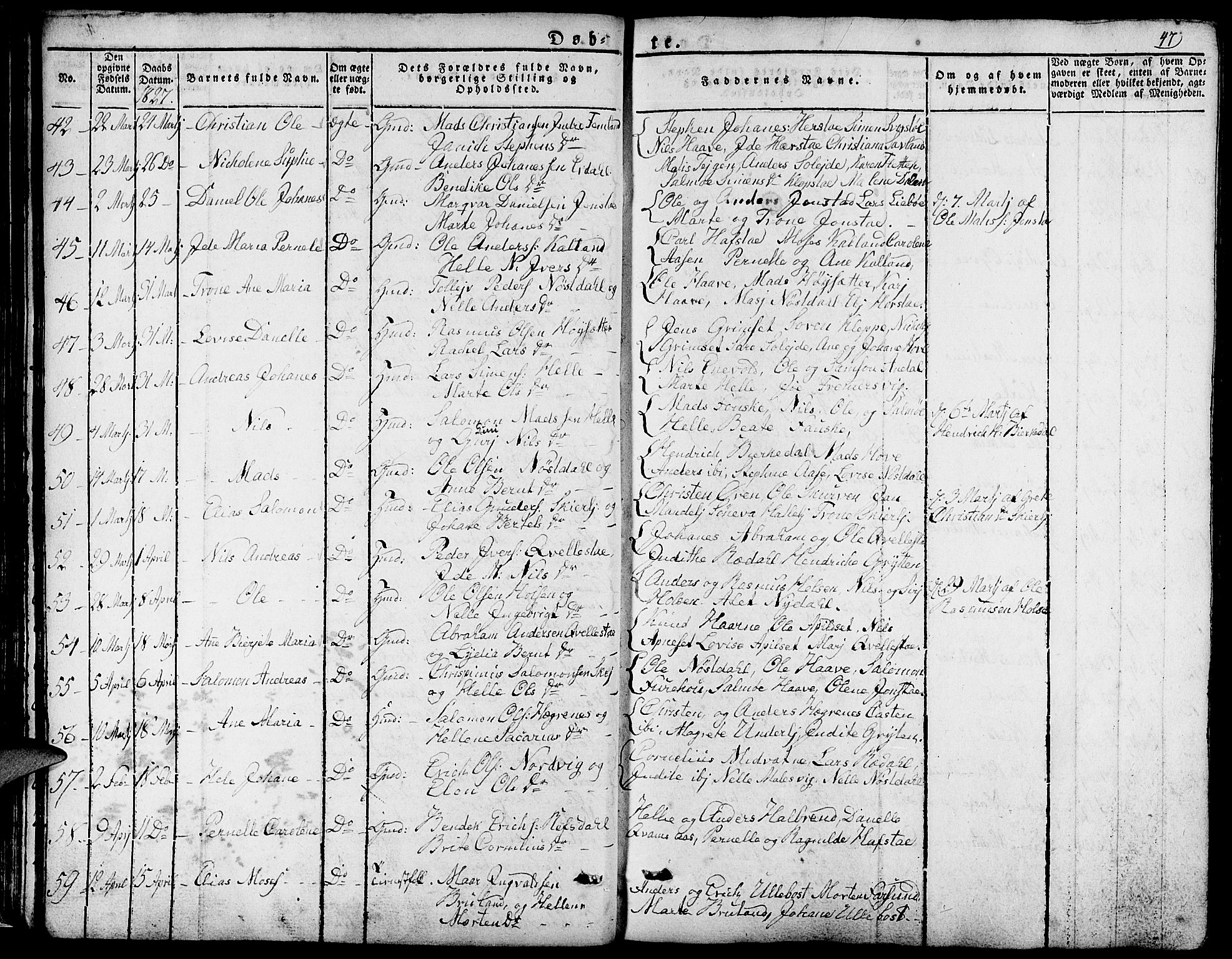 Førde sokneprestembete, SAB/A-79901/H/Haa/Haaa/L0006: Ministerialbok nr. A 6, 1821-1842, s. 47