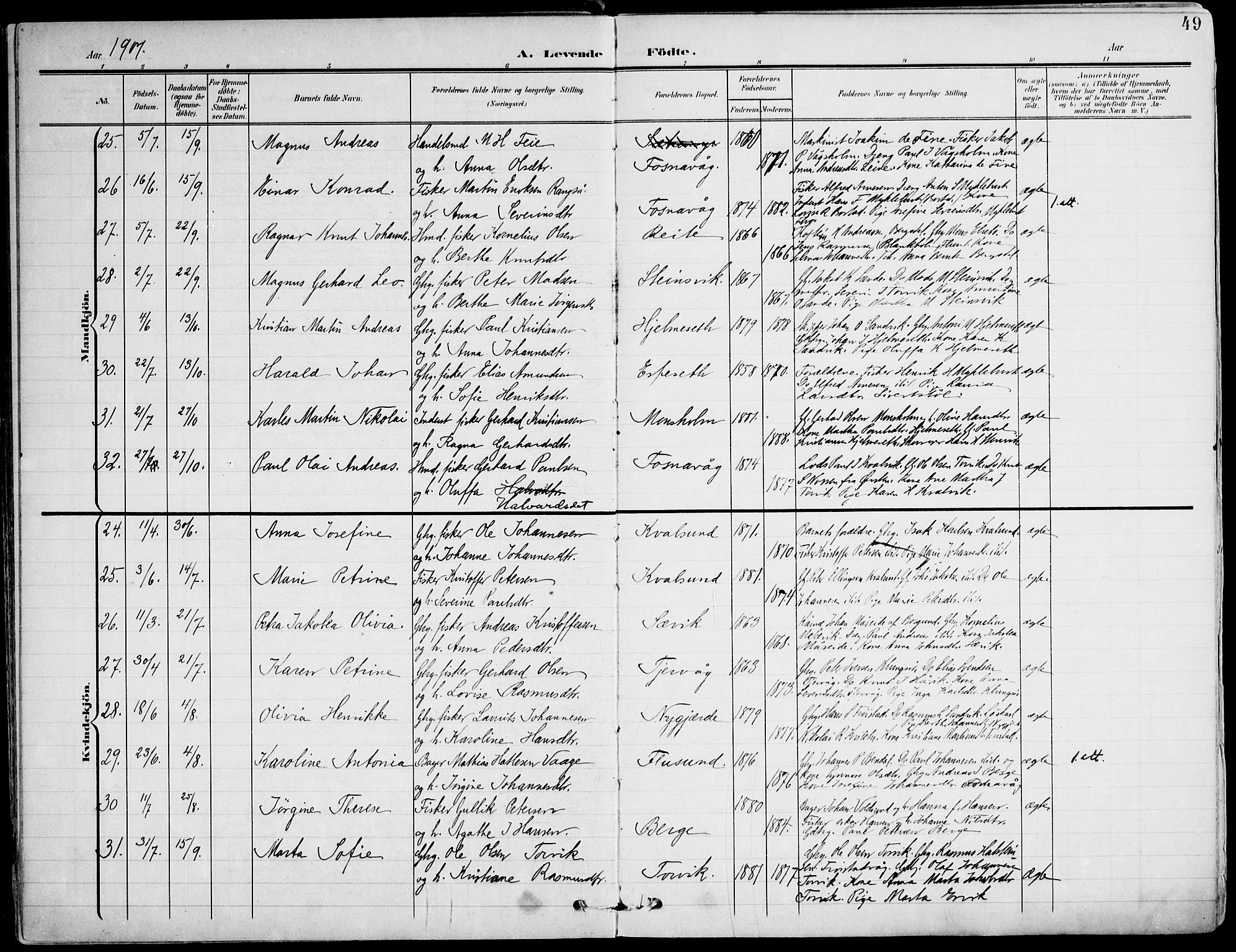 Ministerialprotokoller, klokkerbøker og fødselsregistre - Møre og Romsdal, AV/SAT-A-1454/507/L0075: Ministerialbok nr. 507A10, 1901-1920, s. 49