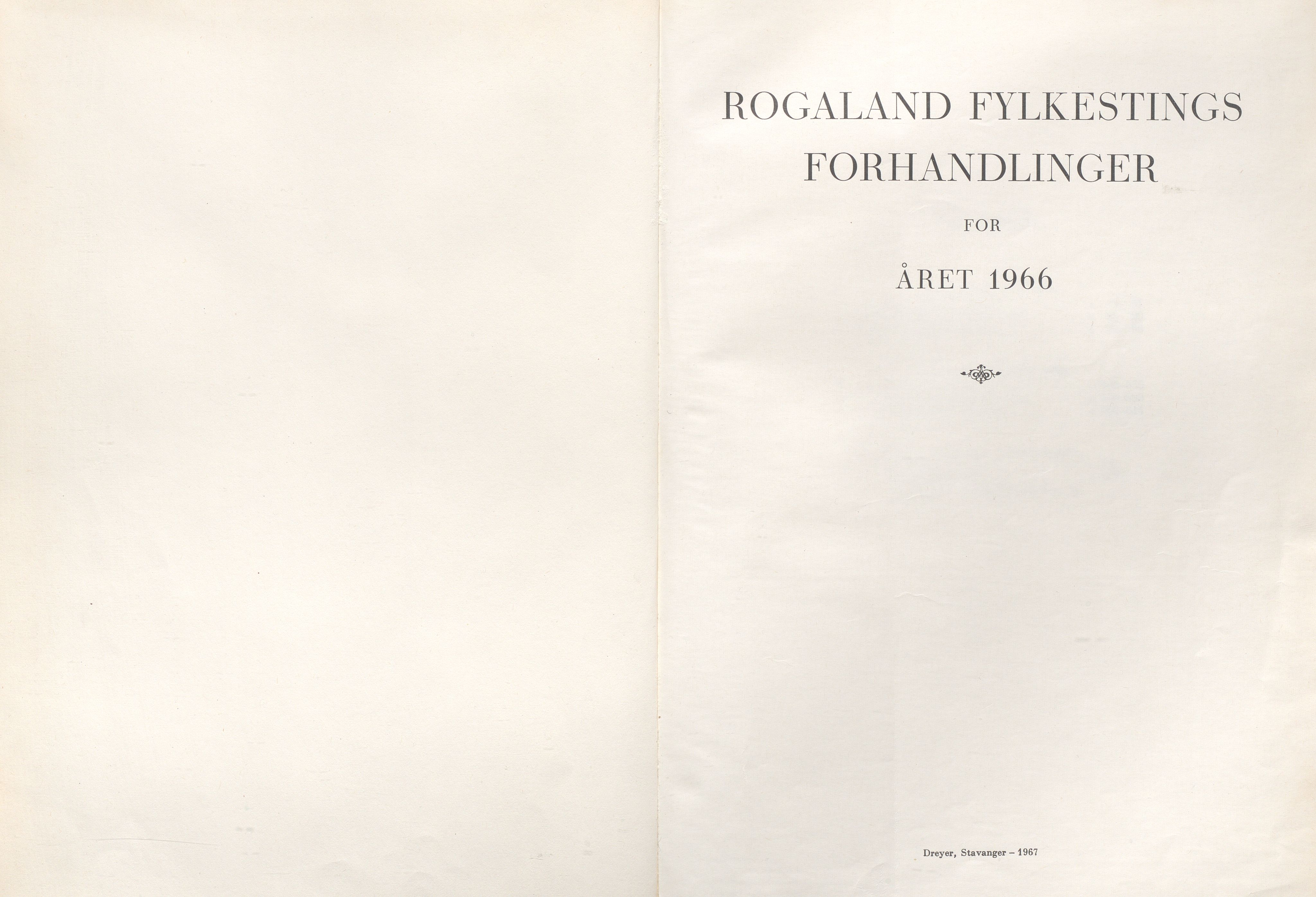 Rogaland fylkeskommune - Fylkesrådmannen , IKAR/A-900/A/Aa/Aaa/L0086: Møtebok , 1966