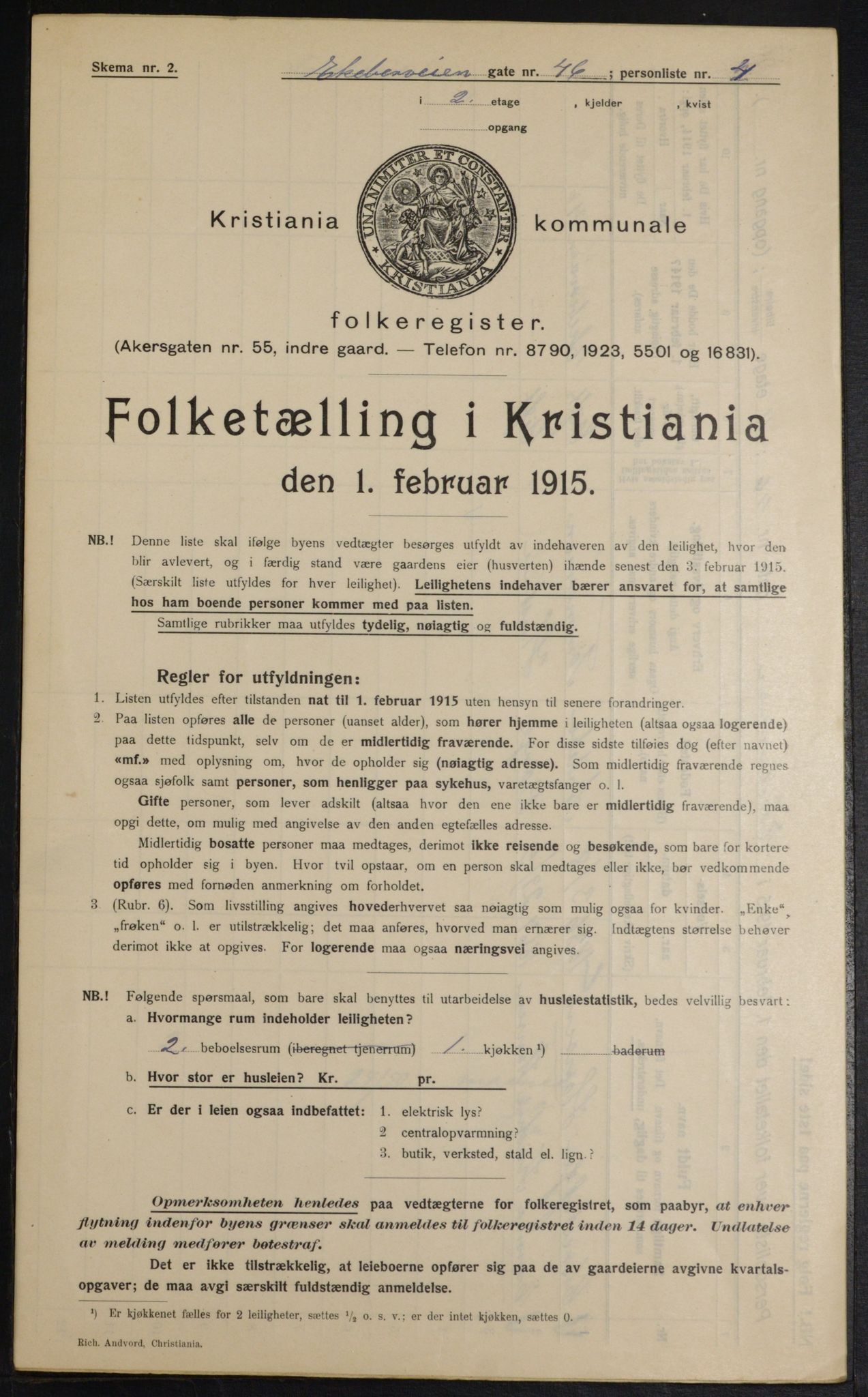 OBA, Kommunal folketelling 1.2.1915 for Kristiania, 1915, s. 19978