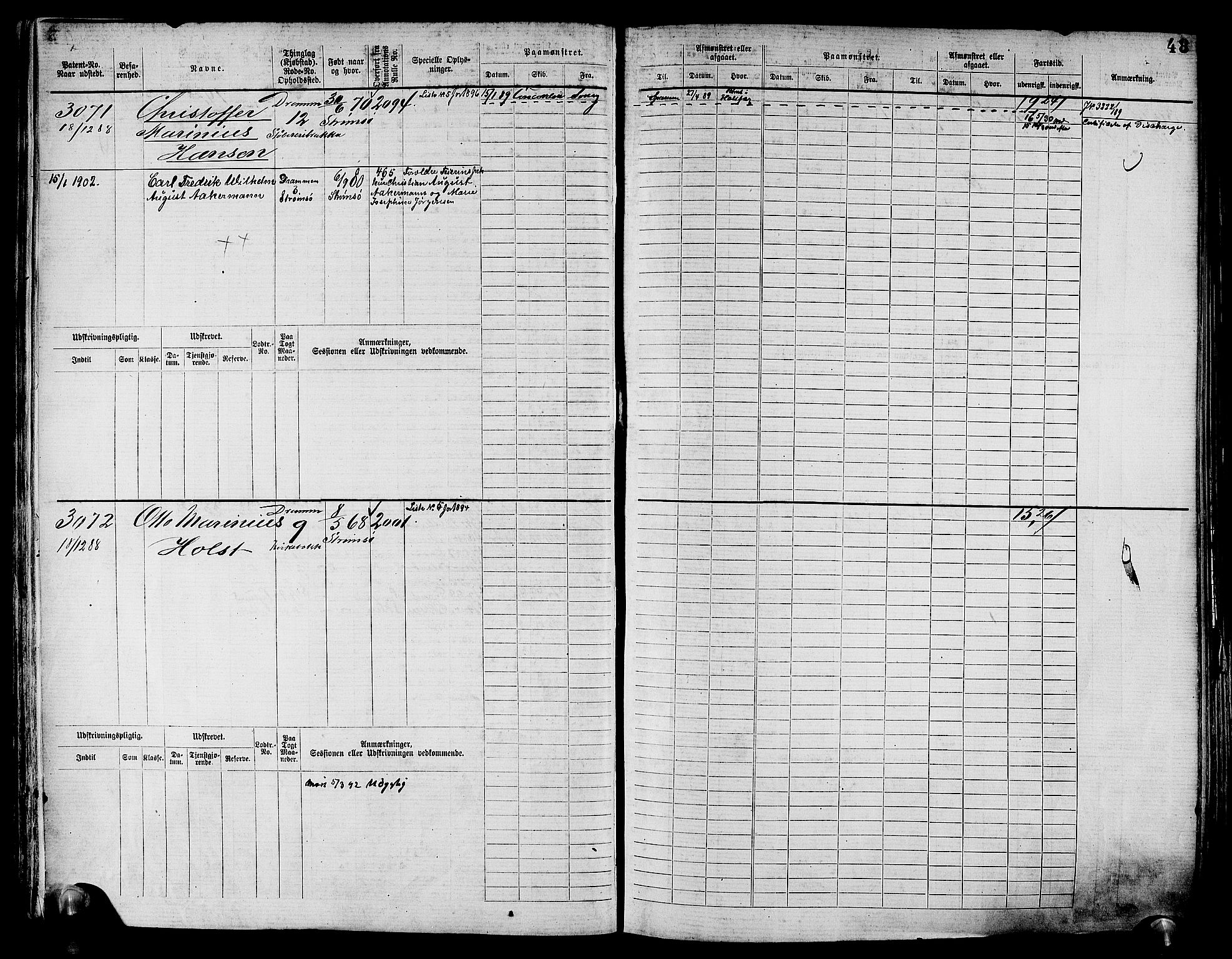 Drammen innrulleringsdistrikt, AV/SAKO-A-781/F/Fc/L0004: Hovedrulle, 1885, s. 51