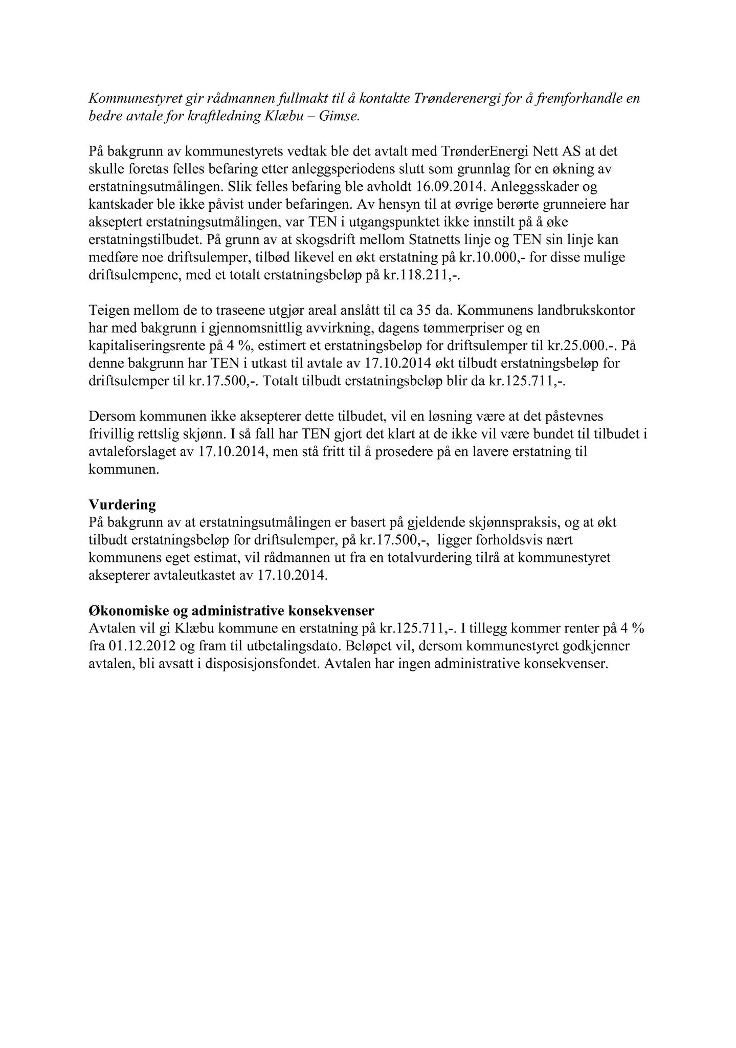 Klæbu Kommune, TRKO/KK/02-FS/L007: Formannsskapet - Møtedokumenter, 2014, s. 3540