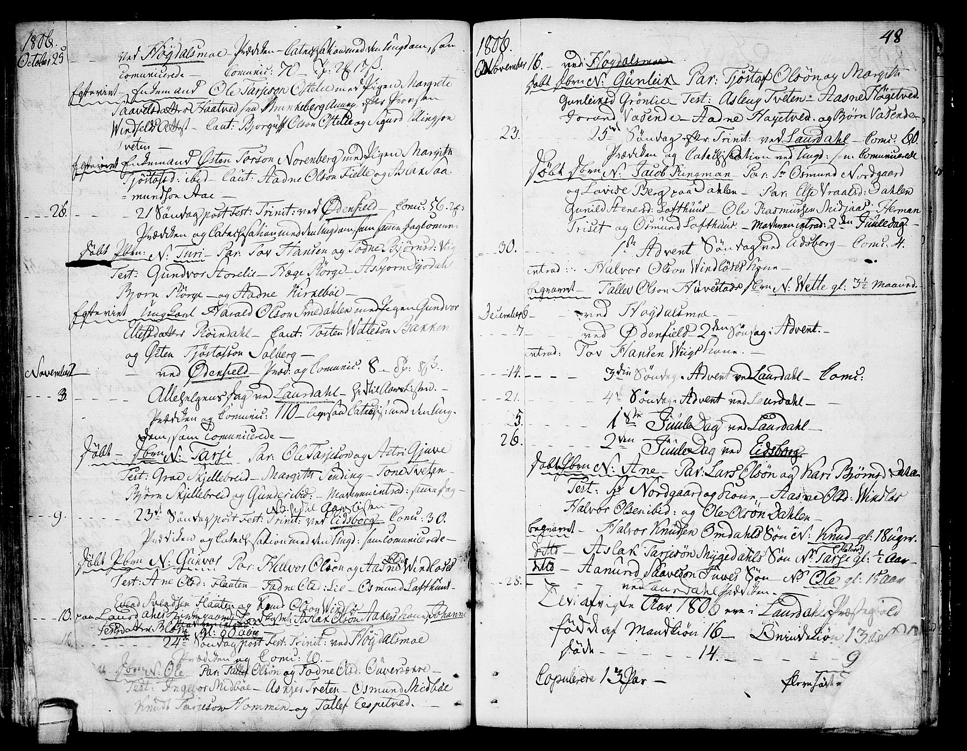 Lårdal kirkebøker, AV/SAKO-A-284/F/Fa/L0004: Ministerialbok nr. I 4, 1790-1814, s. 48
