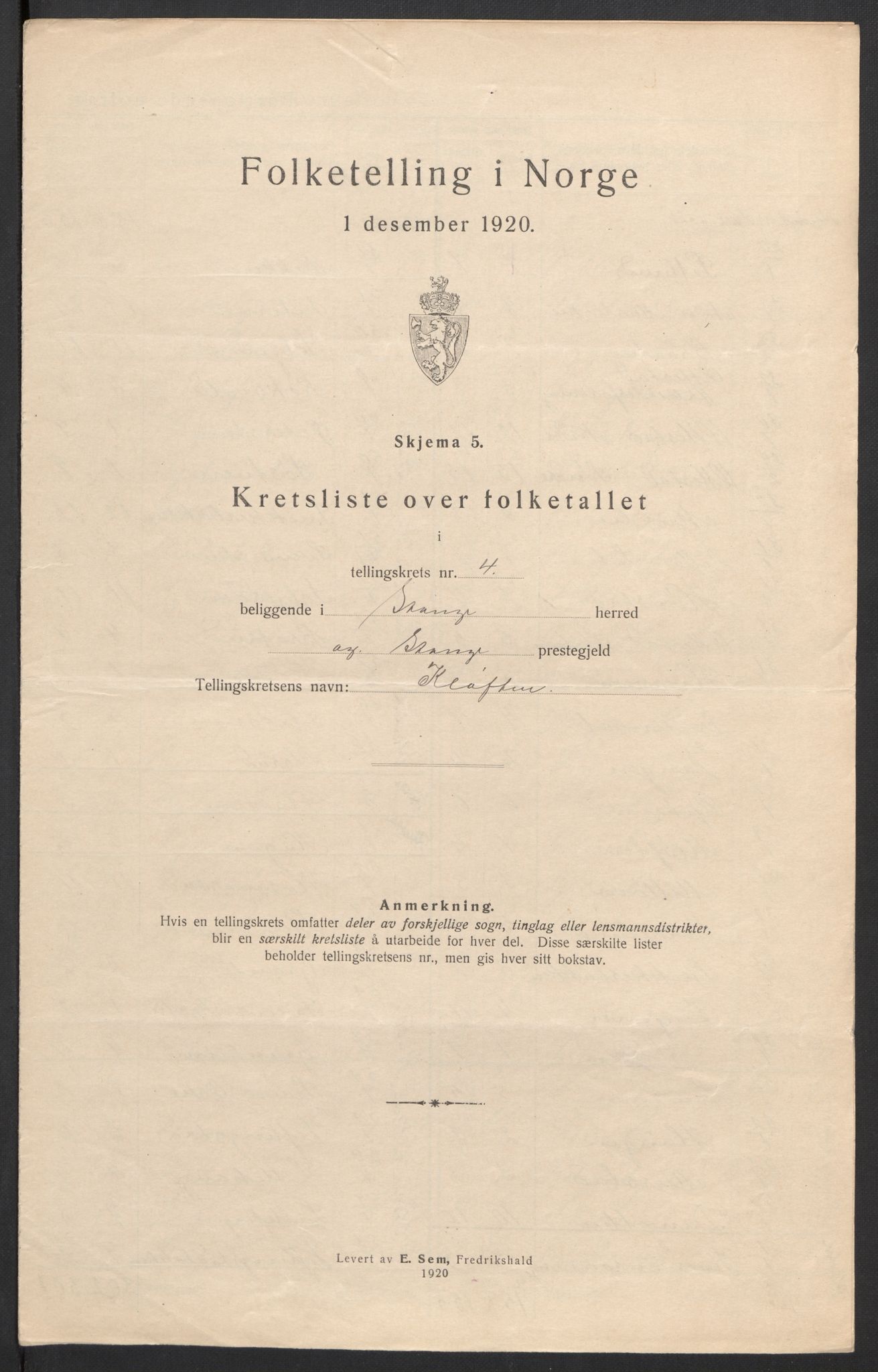 SAH, Folketelling 1920 for 0417 Stange herred, 1920, s. 19