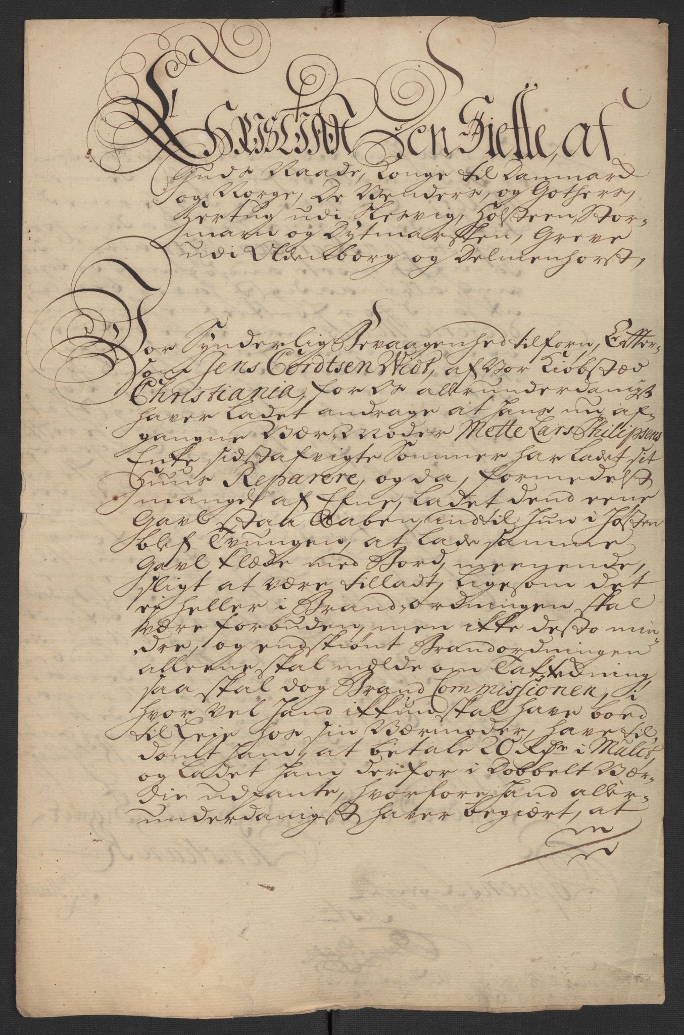 Oslo politidistrikt, SAO/A-10085/D/Da/L0001: Innkomne brev, pro memoria m.v., 1729-1779, s. 20