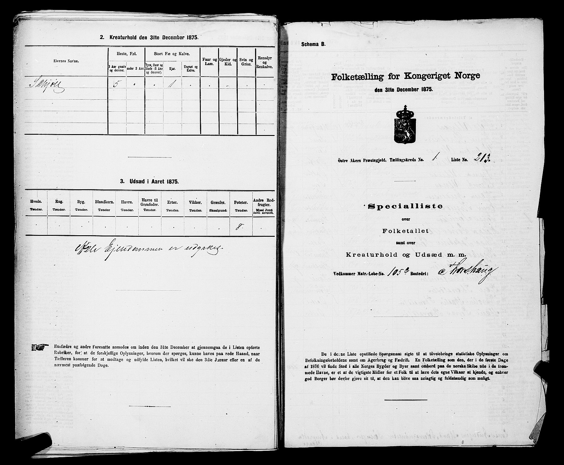 RA, Folketelling 1875 for 0218bP Østre Aker prestegjeld, 1875, s. 858