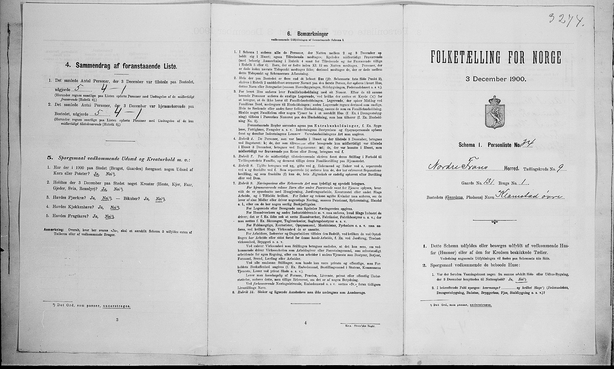 SAH, Folketelling 1900 for 0518 Nord-Fron herred, 1900, s. 1147