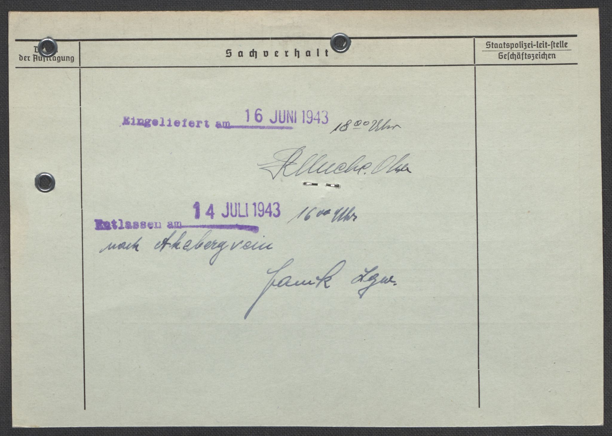 Befehlshaber der Sicherheitspolizei und des SD, RA/RAFA-5969/E/Ea/Eaa/L0004: Register over norske fanger i Møllergata 19: Hal-Hæ, 1940-1945, s. 1410
