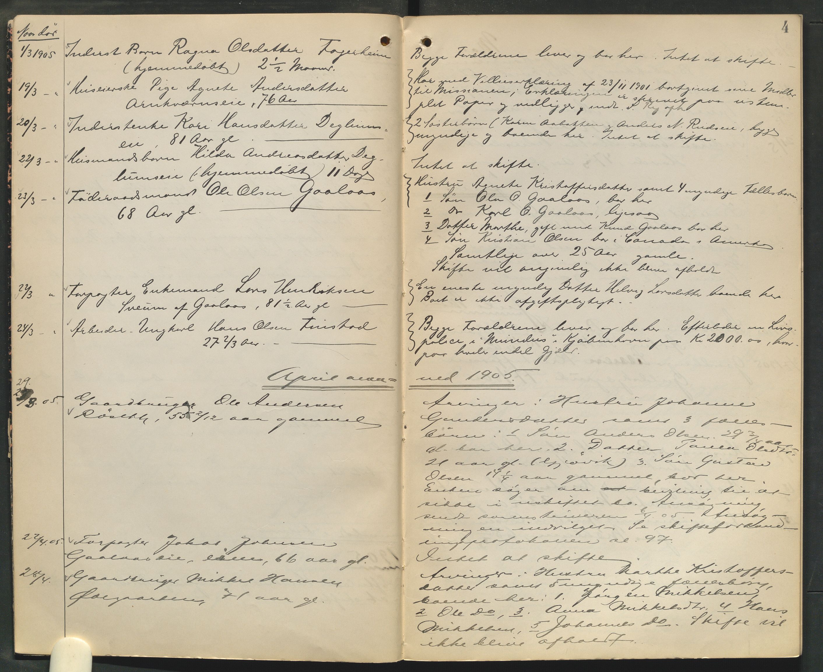 Nord-Hedmark sorenskriveri, AV/SAH-TING-012/J/Ji/L0012: Dødsfallsprotokoll - Furnes, 1904-1912, s. 4