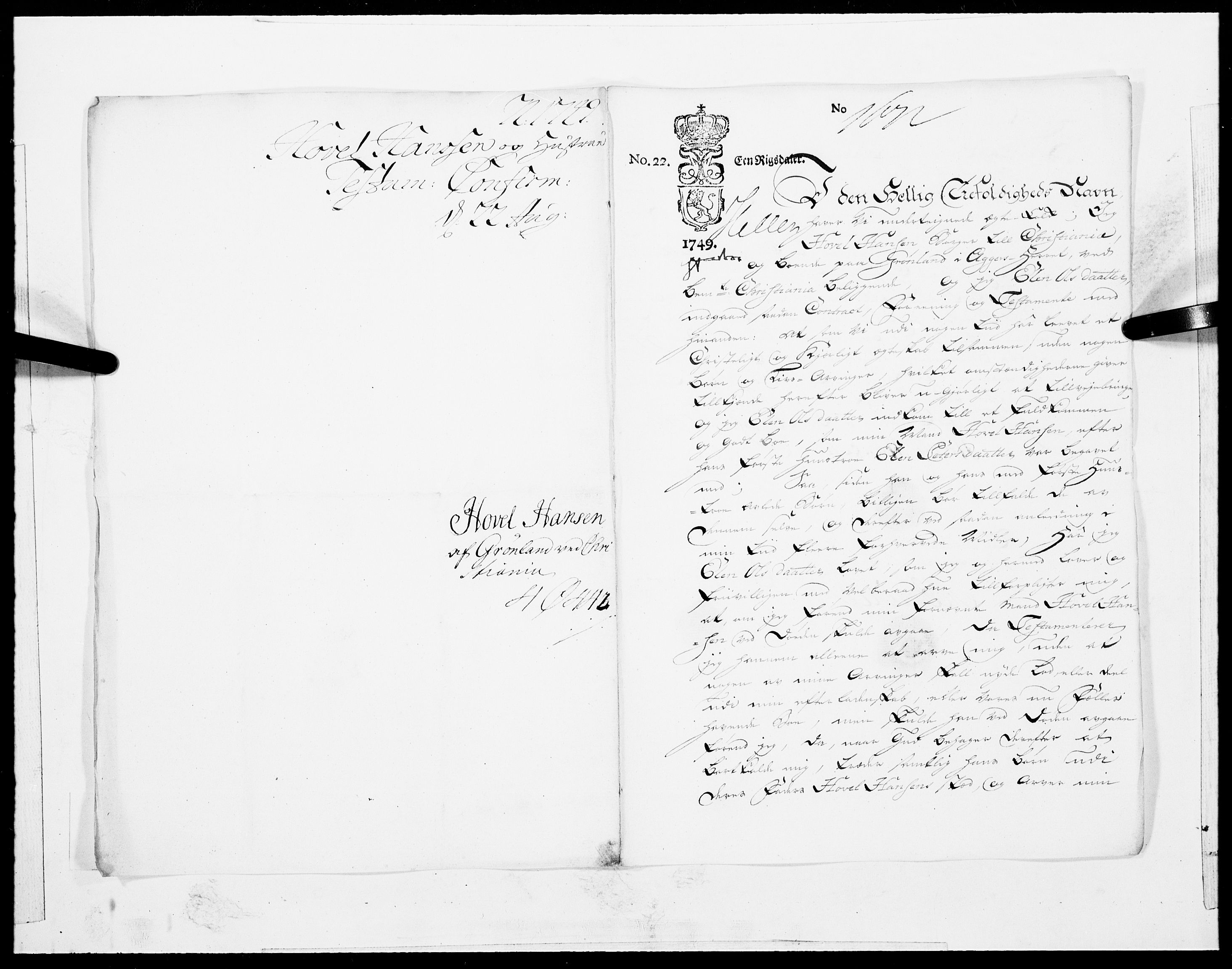 Danske Kanselli 1572-1799, AV/RA-EA-3023/F/Fc/Fcc/Fcca/L0152: Norske innlegg 1572-1799, 1749, s. 296