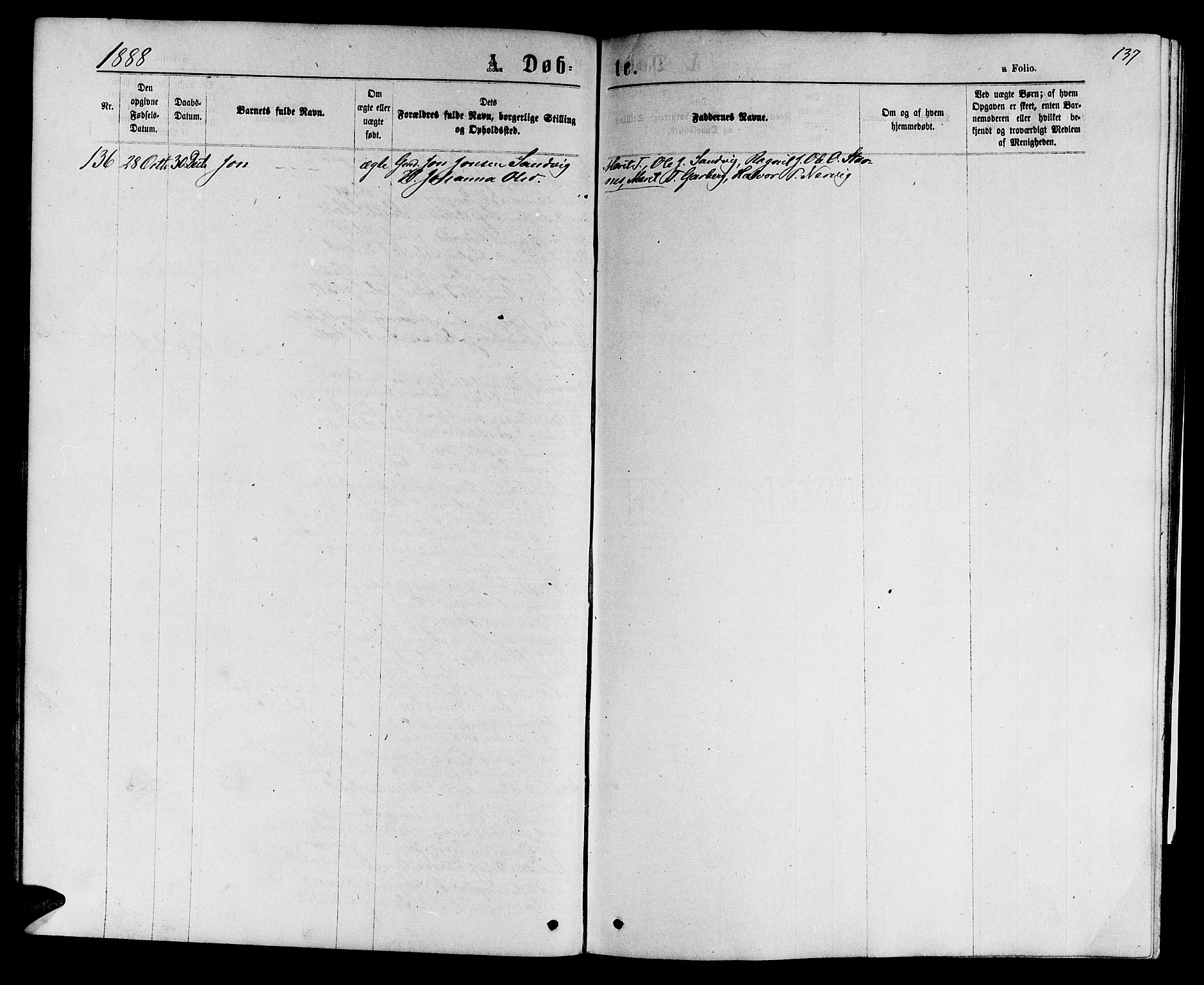 Ministerialprotokoller, klokkerbøker og fødselsregistre - Sør-Trøndelag, SAT/A-1456/695/L1156: Klokkerbok nr. 695C07, 1869-1888, s. 137