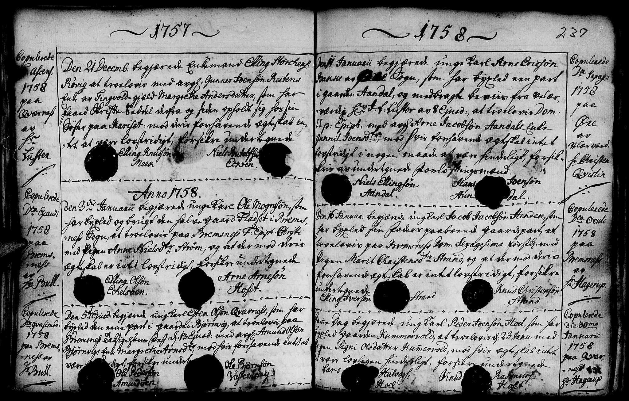 Ministerialprotokoller, klokkerbøker og fødselsregistre - Møre og Romsdal, AV/SAT-A-1454/568/L0793: Ministerialbok nr. 568A02, 1749-1768, s. 236-237