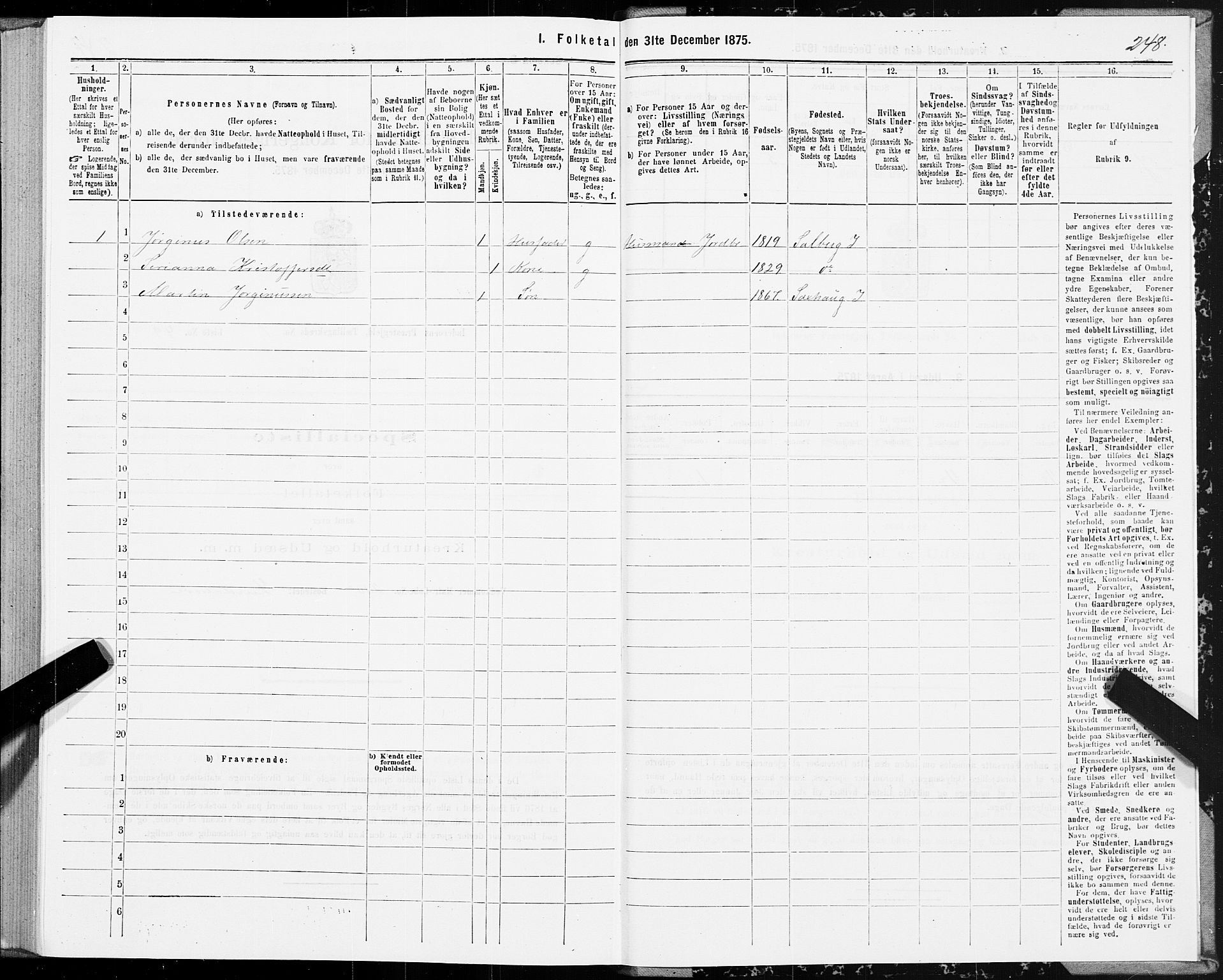 SAT, Folketelling 1875 for 1729P Inderøy prestegjeld, 1875, s. 4248