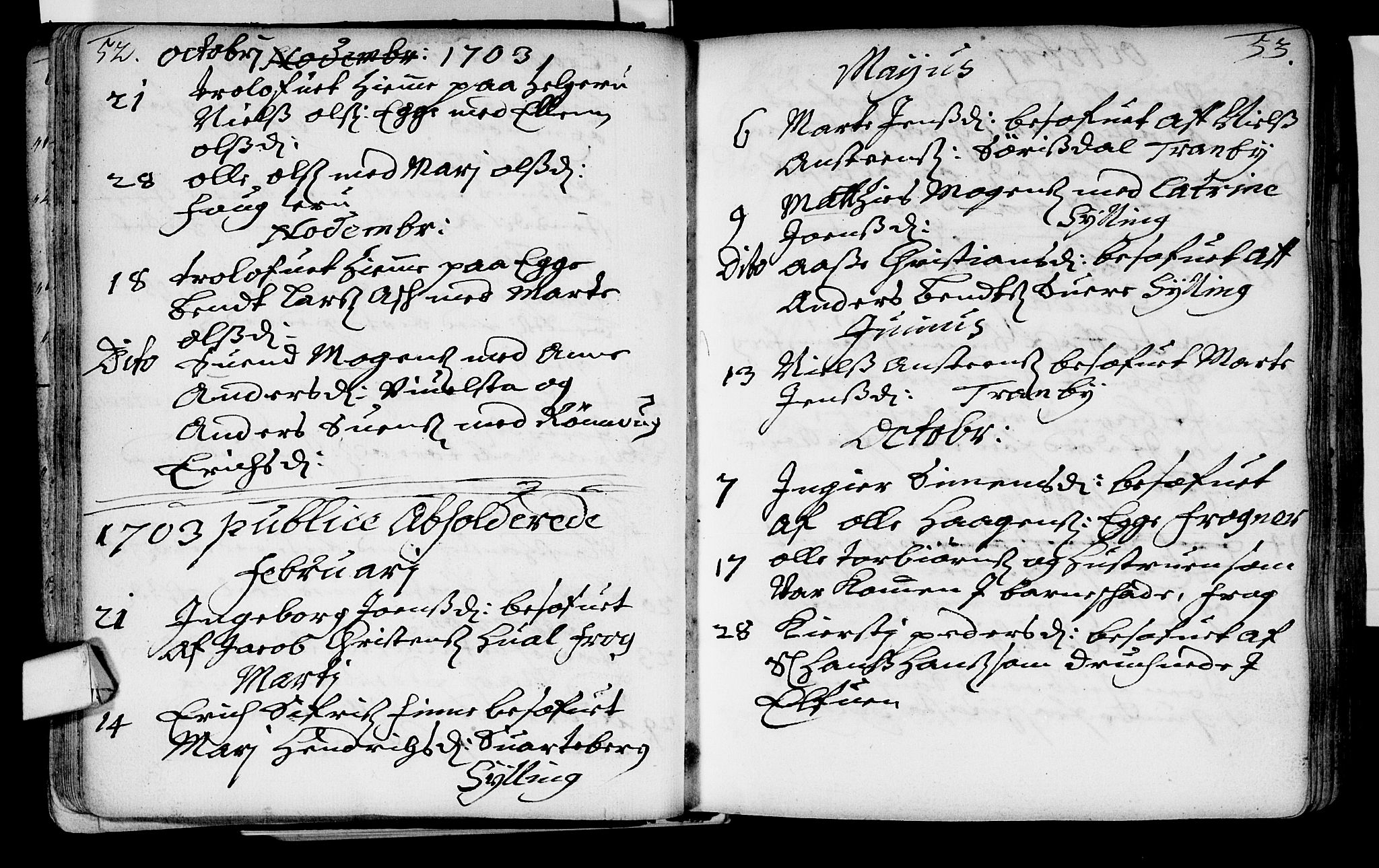 Lier kirkebøker, AV/SAKO-A-230/F/Fa/L0002: Ministerialbok nr. I 2, 1701-1726, s. 52-53