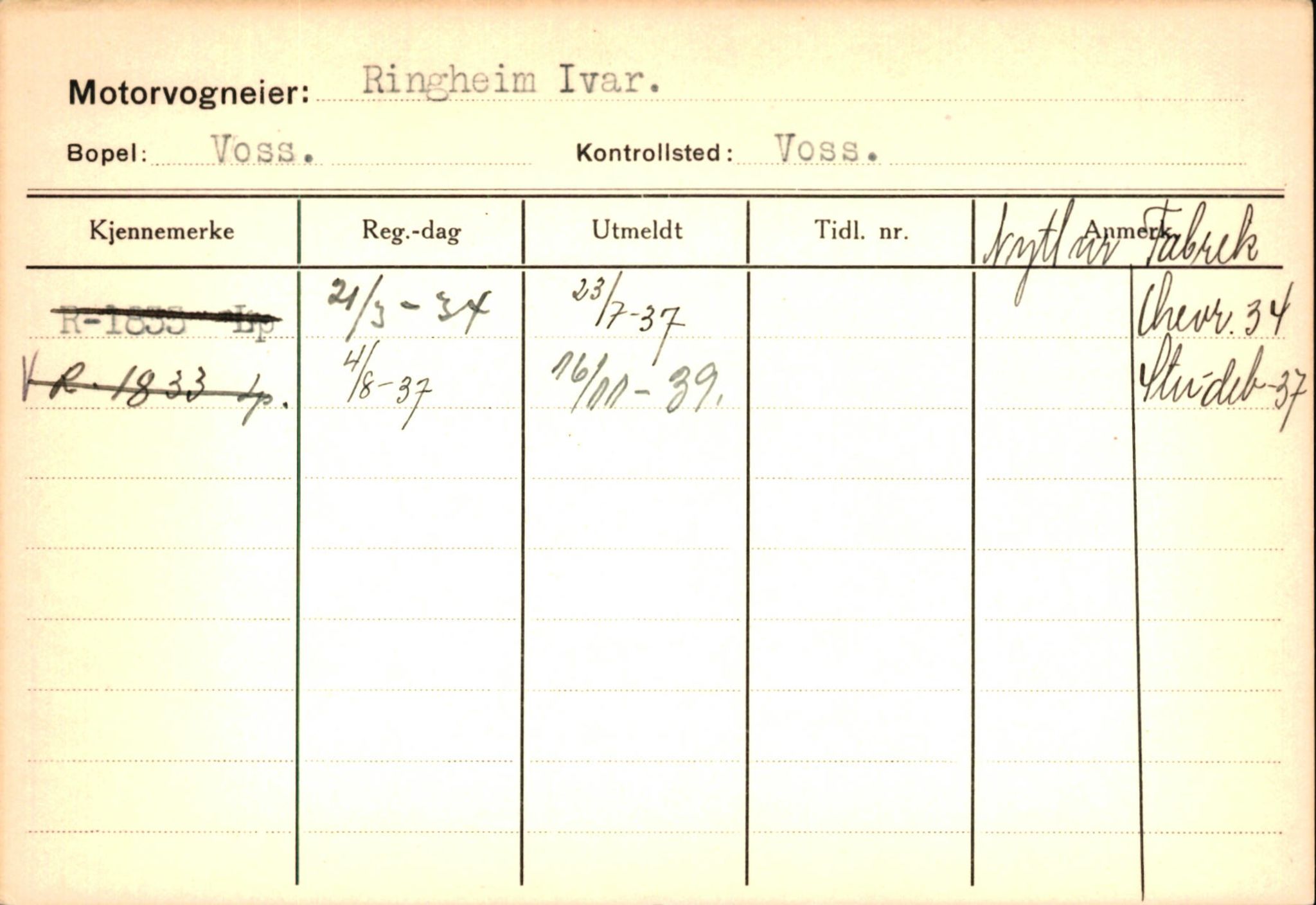 Statens vegvesen, Hordaland vegkontor, AV/SAB-A-5201/2/Ha/L0045: R-eierkort R, 1920-1971, s. 38