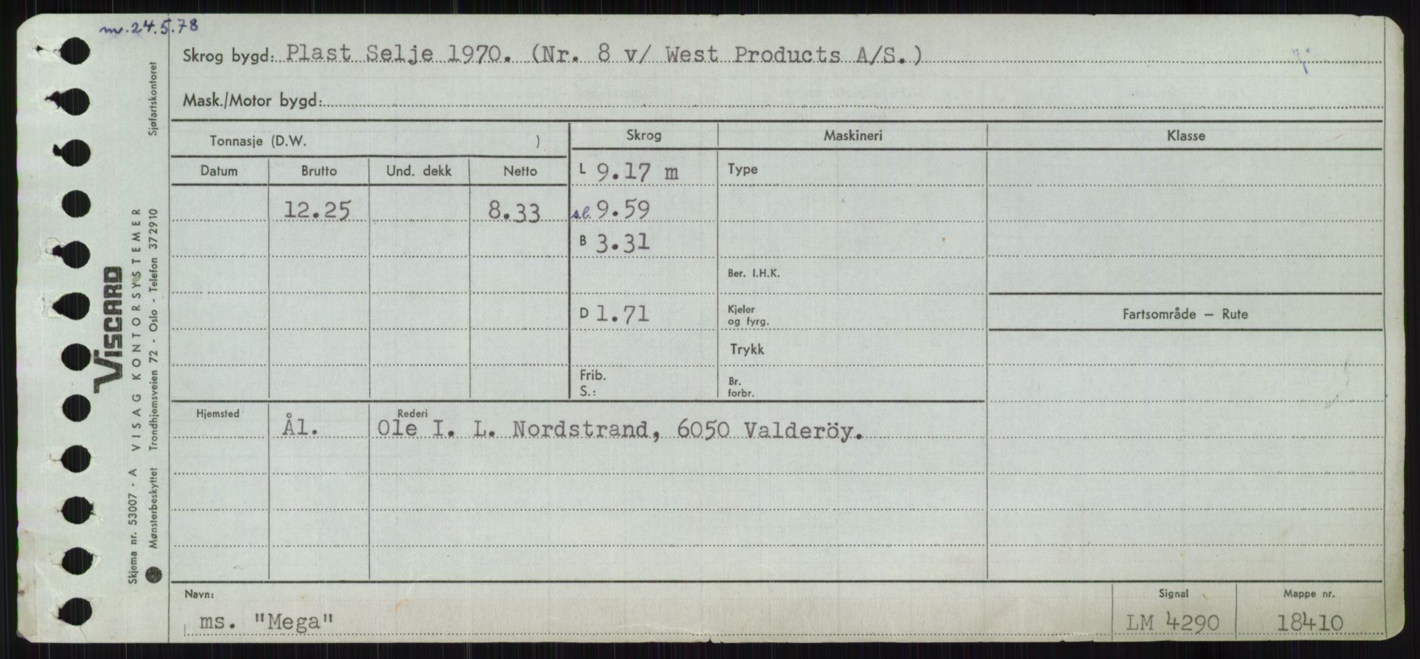 Sjøfartsdirektoratet med forløpere, Skipsmålingen, RA/S-1627/H/Ha/L0004/0001: Fartøy, Mas-R / Fartøy, Mas-Odd, s. 39