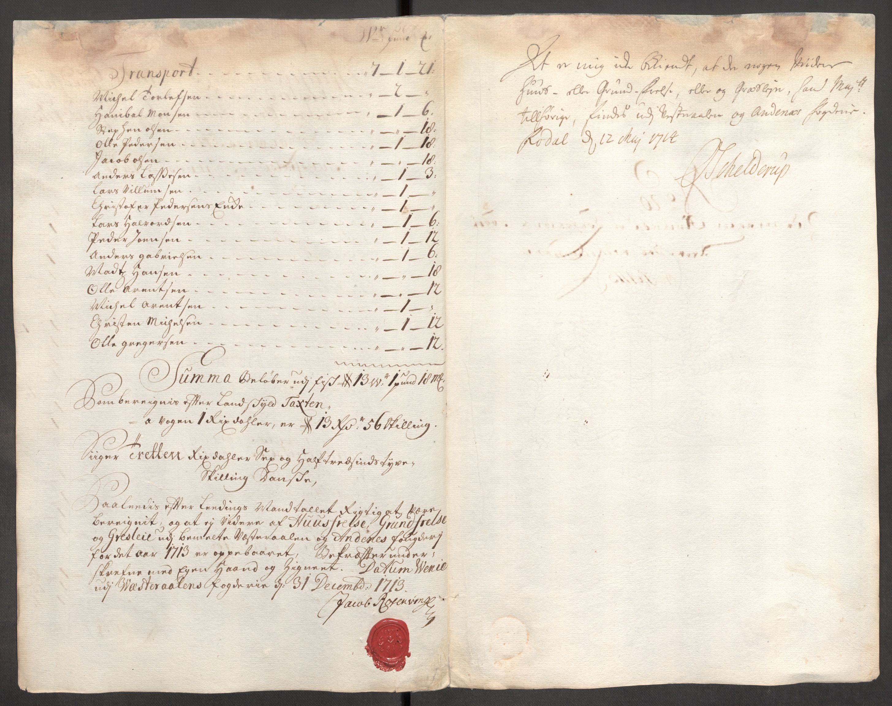Rentekammeret inntil 1814, Reviderte regnskaper, Fogderegnskap, RA/EA-4092/R67/L4679: Fogderegnskap Vesterålen, Andenes og Lofoten, 1711-1713, s. 228