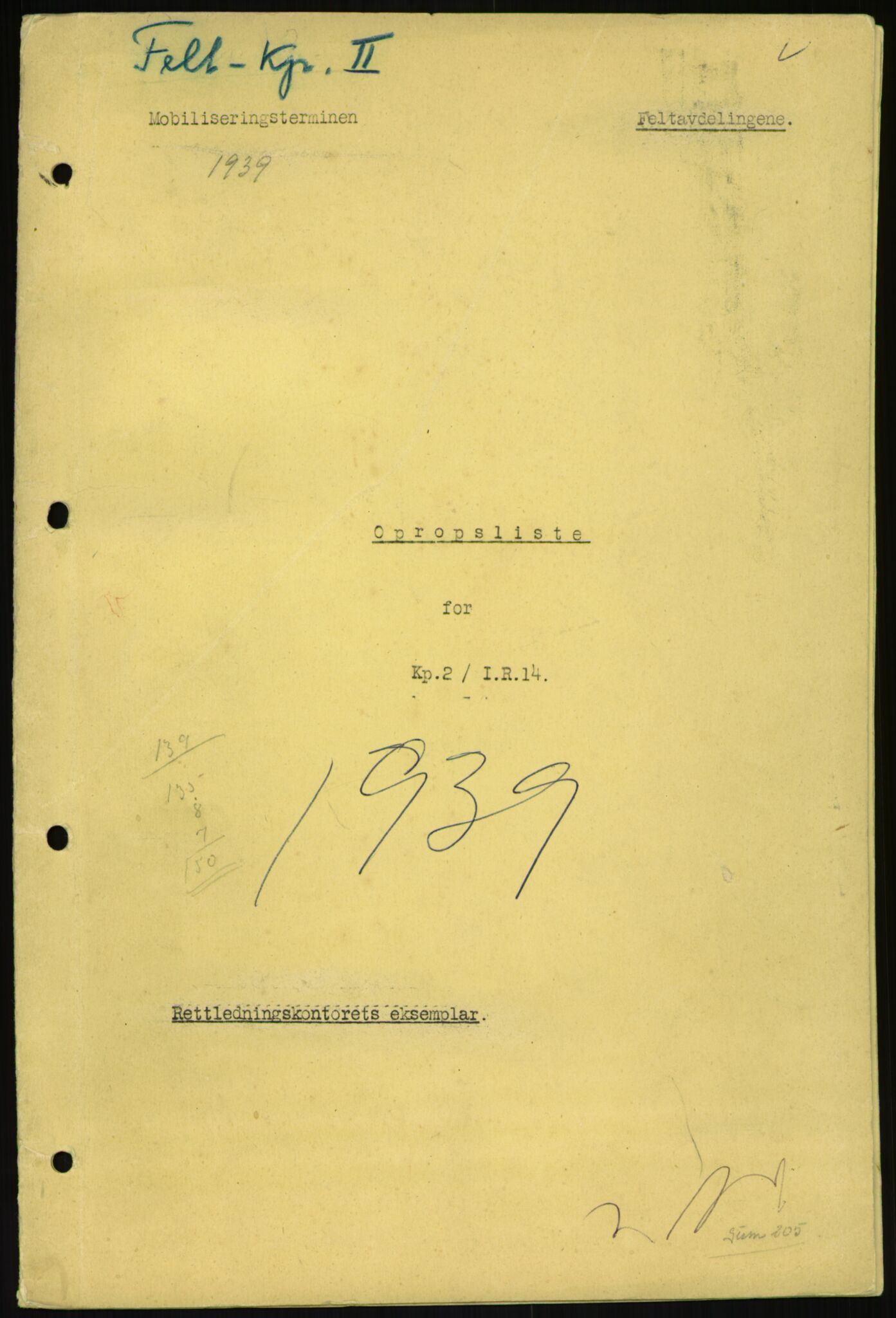 Forsvaret, Sør-Hålogaland landforsvar, AV/RA-RAFA-2552/P/Pa/L0299/0001: -- / Oppropslister, 1939-1940, s. 13