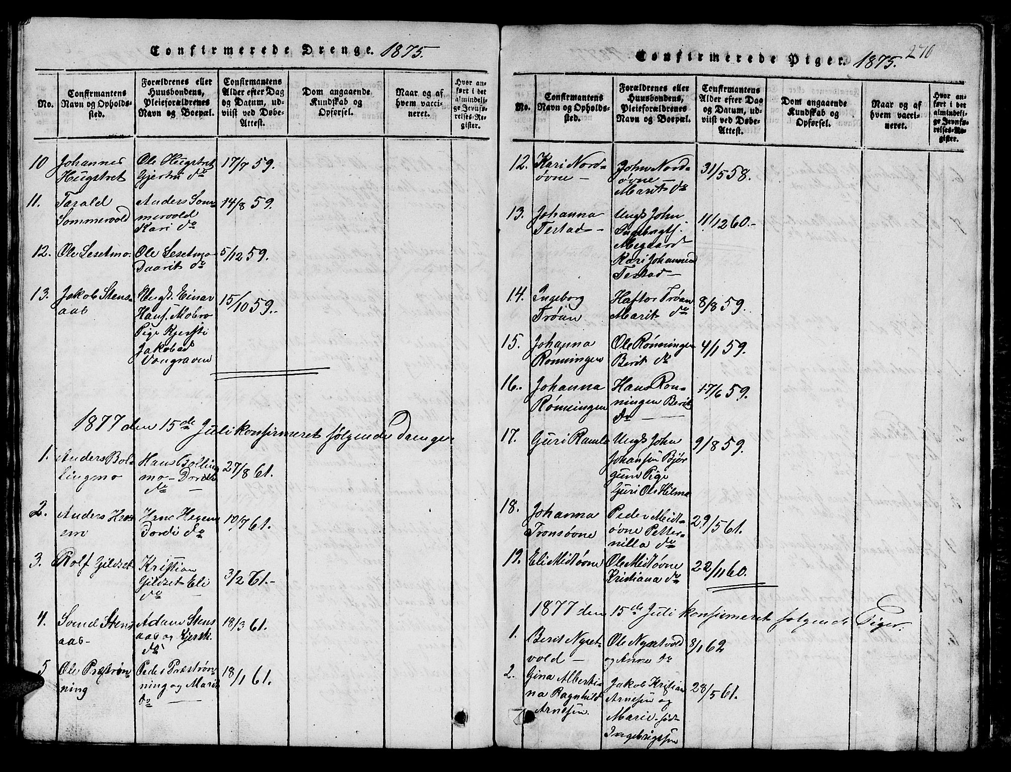 Ministerialprotokoller, klokkerbøker og fødselsregistre - Sør-Trøndelag, SAT/A-1456/685/L0976: Klokkerbok nr. 685C01, 1817-1878, s. 270