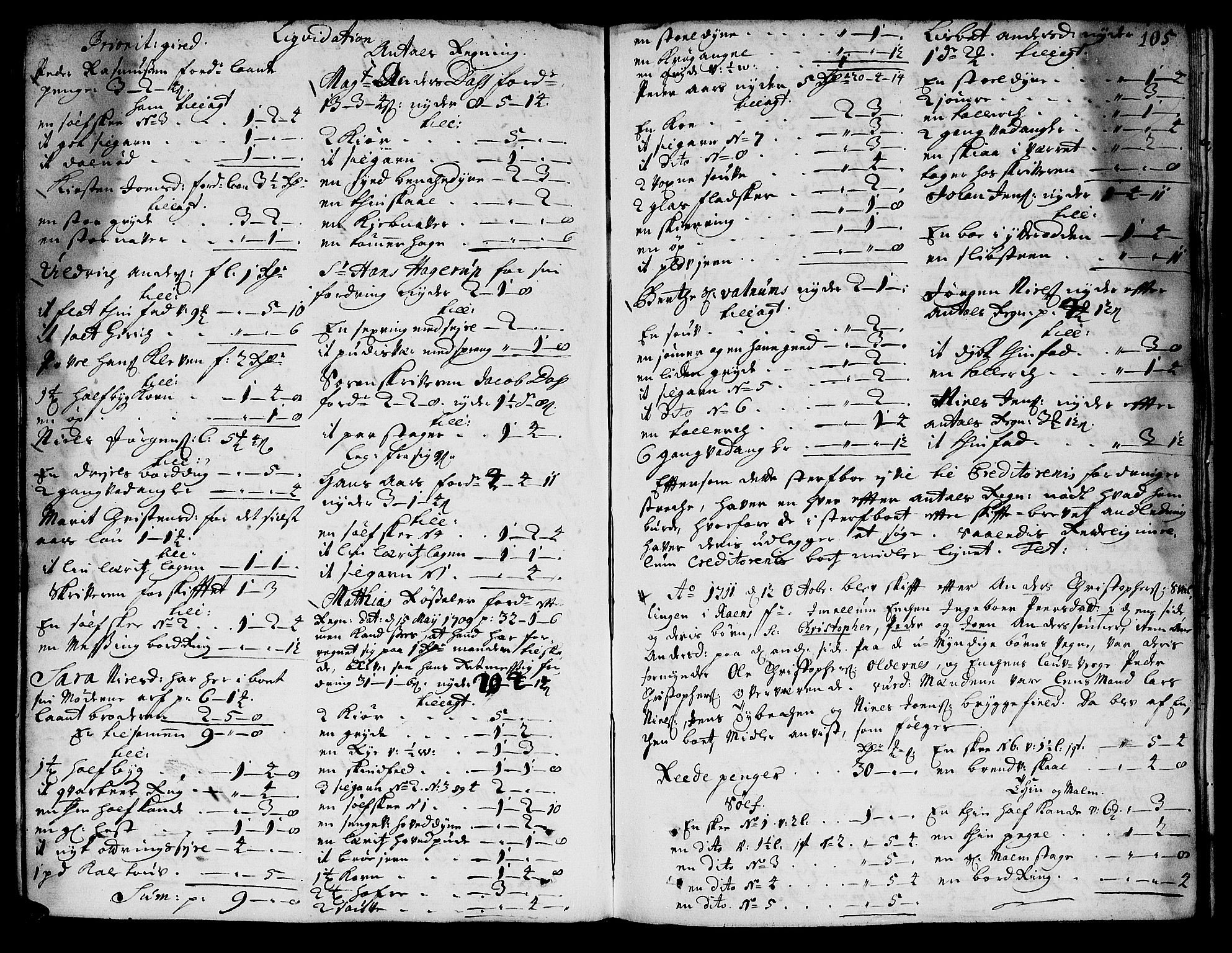 Helgeland sorenskriveri, AV/SAT-A-0004/3/3A/L0002: Skifteprotokoll 3A, 1709-1713, s. 104b-105a