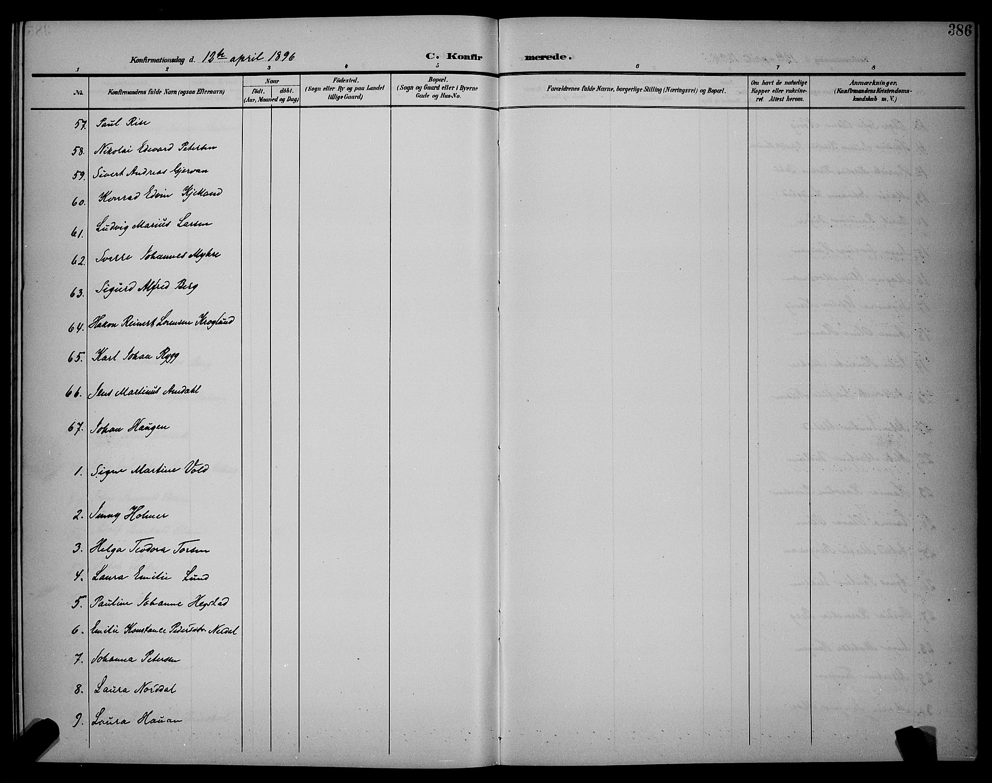 Ministerialprotokoller, klokkerbøker og fødselsregistre - Sør-Trøndelag, AV/SAT-A-1456/604/L0225: Klokkerbok nr. 604C08, 1895-1899, s. 386