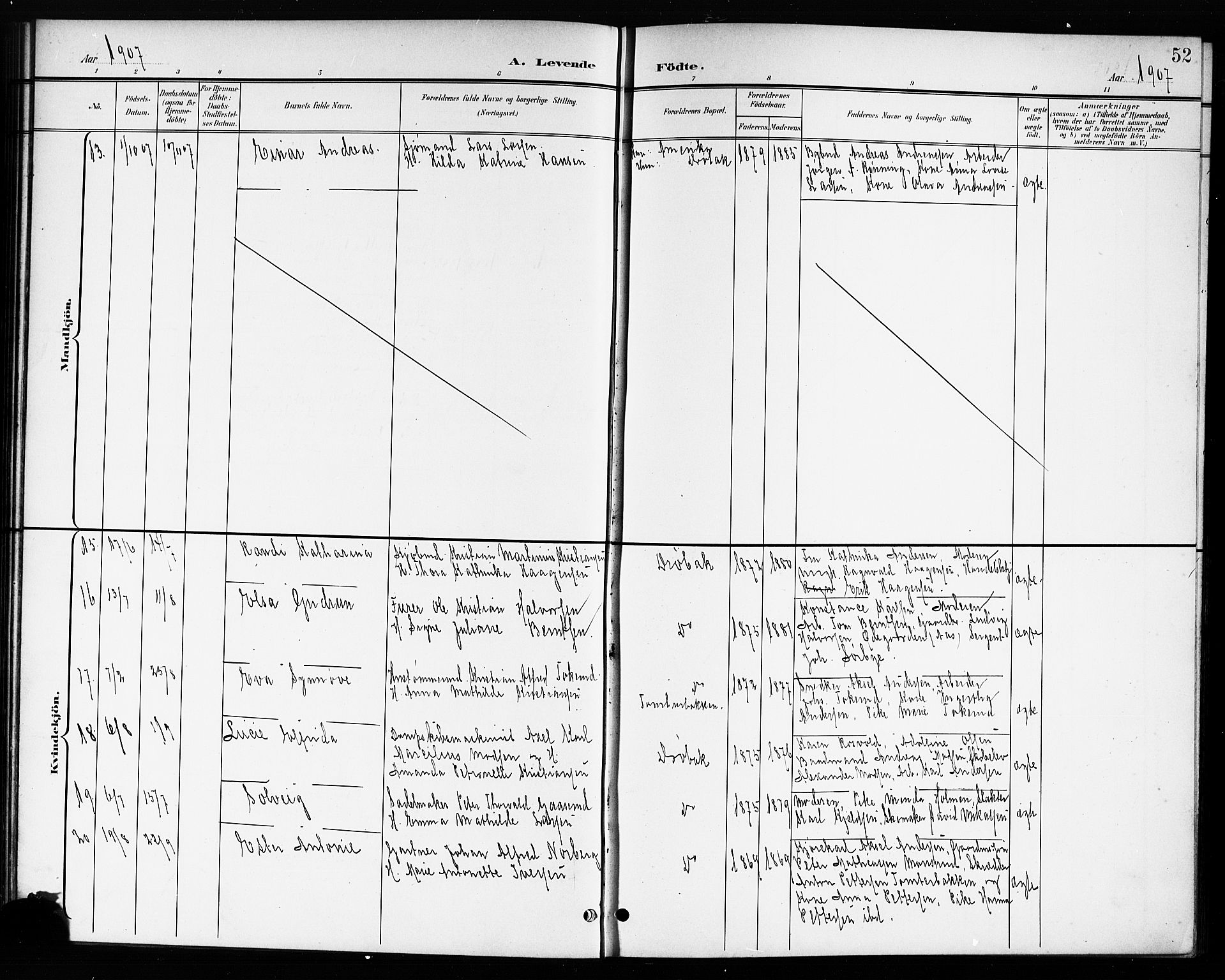 Drøbak prestekontor Kirkebøker, AV/SAO-A-10142a/G/Ga/L0001: Klokkerbok nr. I 1, 1897-1917, s. 52