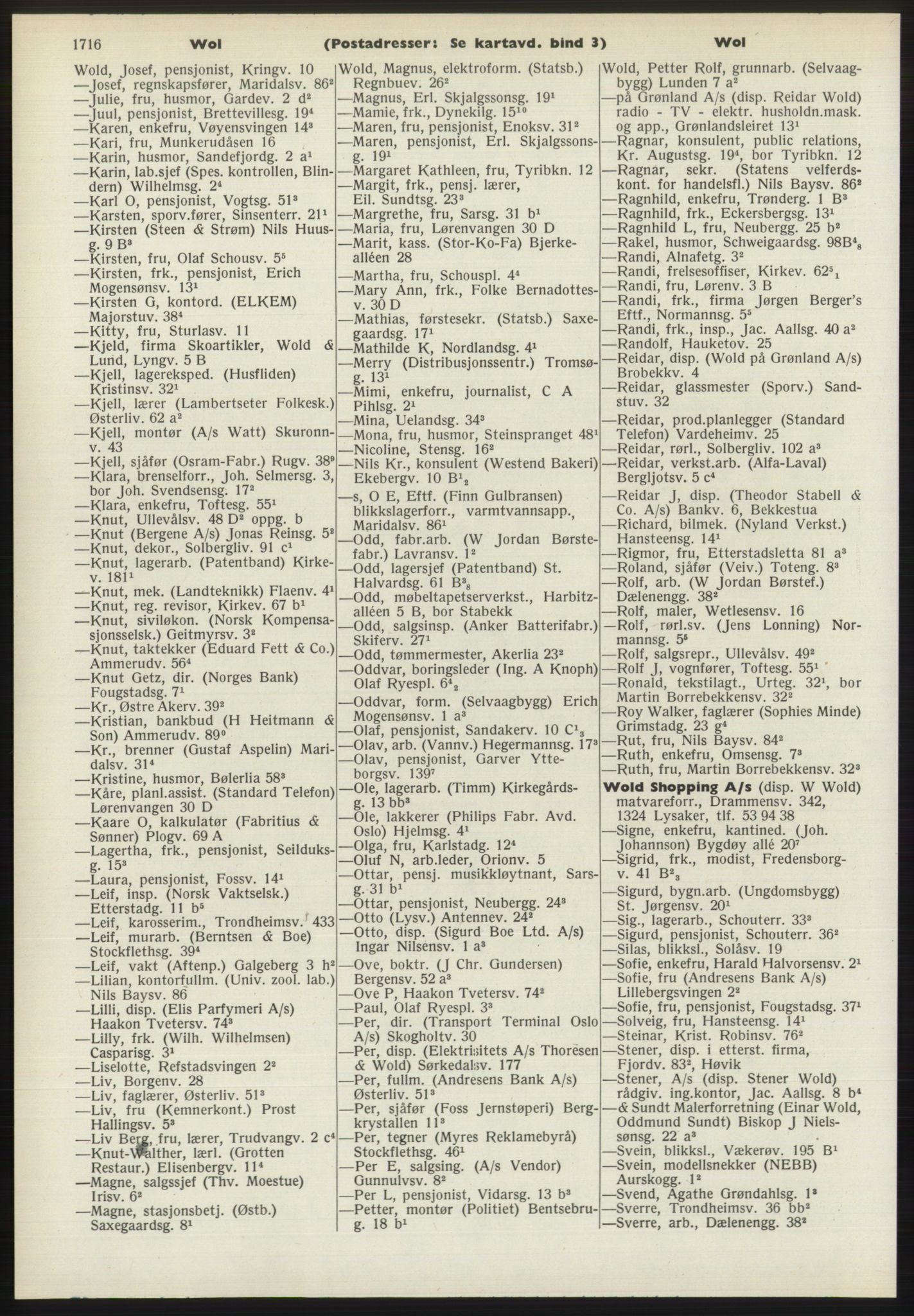 Kristiania/Oslo adressebok, PUBL/-, 1970-1971, s. 1716