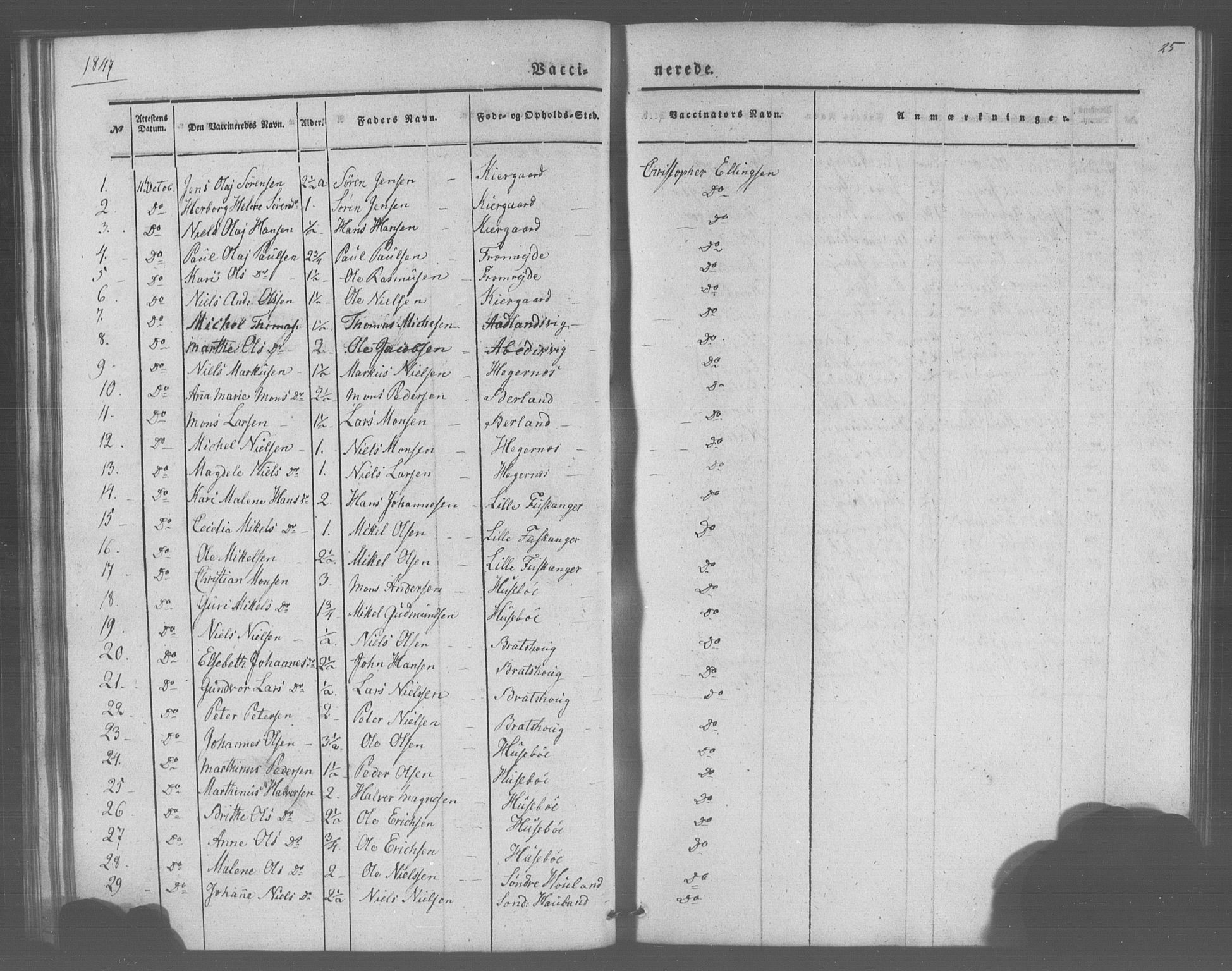 Manger sokneprestembete, AV/SAB-A-76801/H/Haa: Ministerialbok nr. A 10, 1844-1859, s. 25