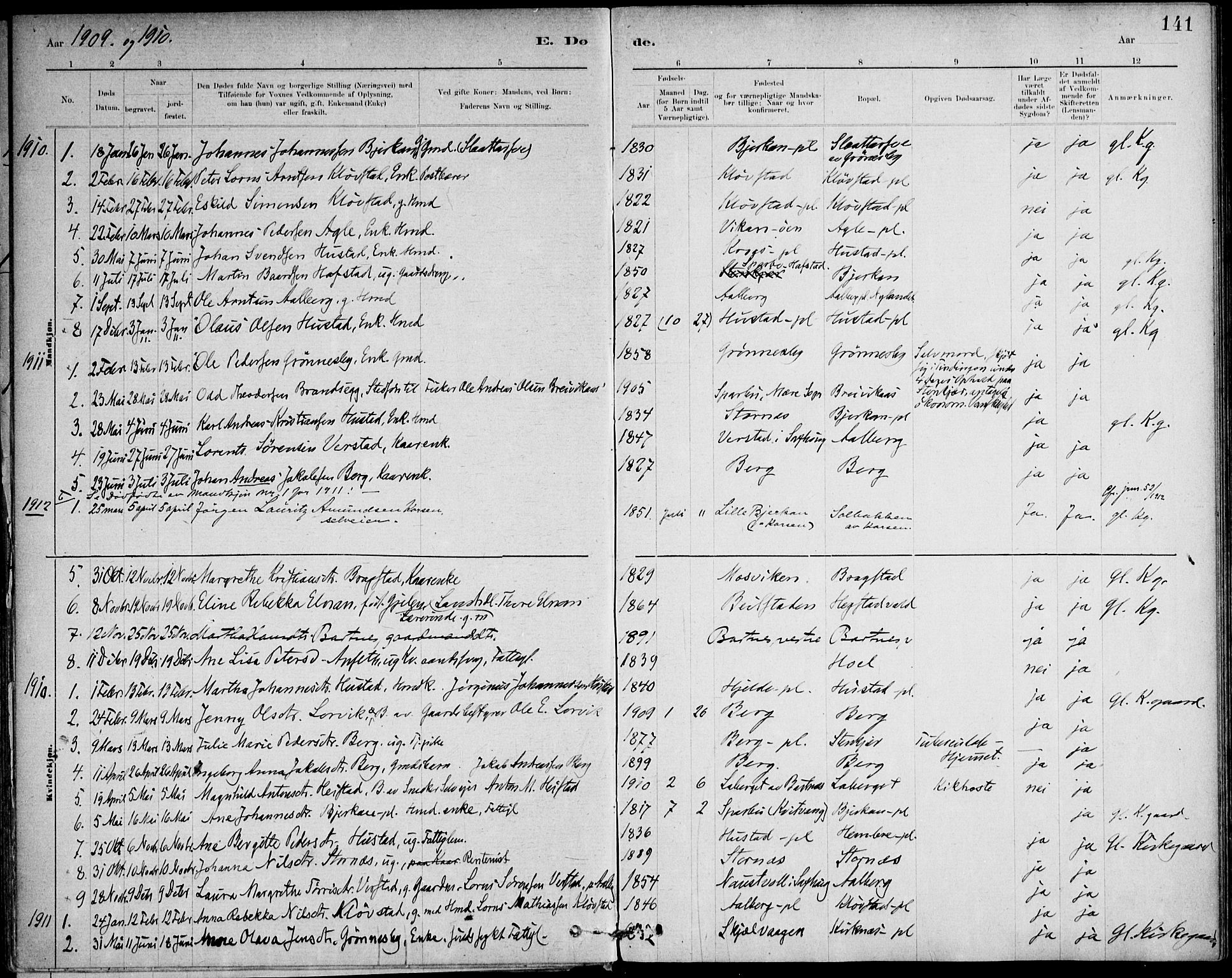 Ministerialprotokoller, klokkerbøker og fødselsregistre - Nord-Trøndelag, SAT/A-1458/732/L0316: Ministerialbok nr. 732A01, 1879-1921, s. 141