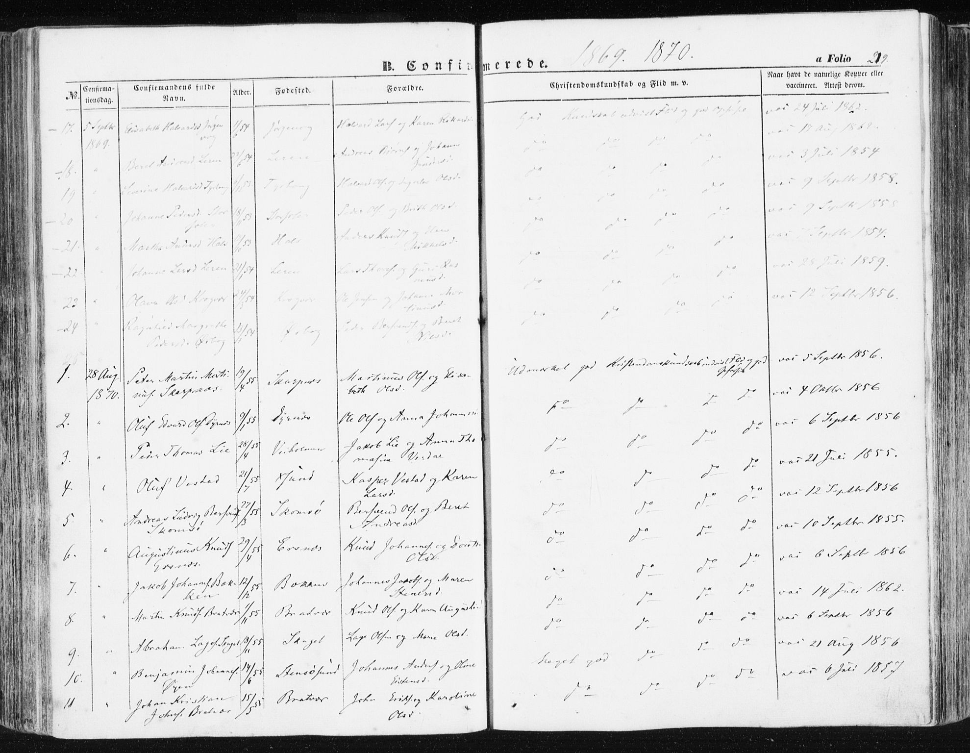 Ministerialprotokoller, klokkerbøker og fødselsregistre - Møre og Romsdal, SAT/A-1454/581/L0937: Ministerialbok nr. 581A05, 1853-1872, s. 219
