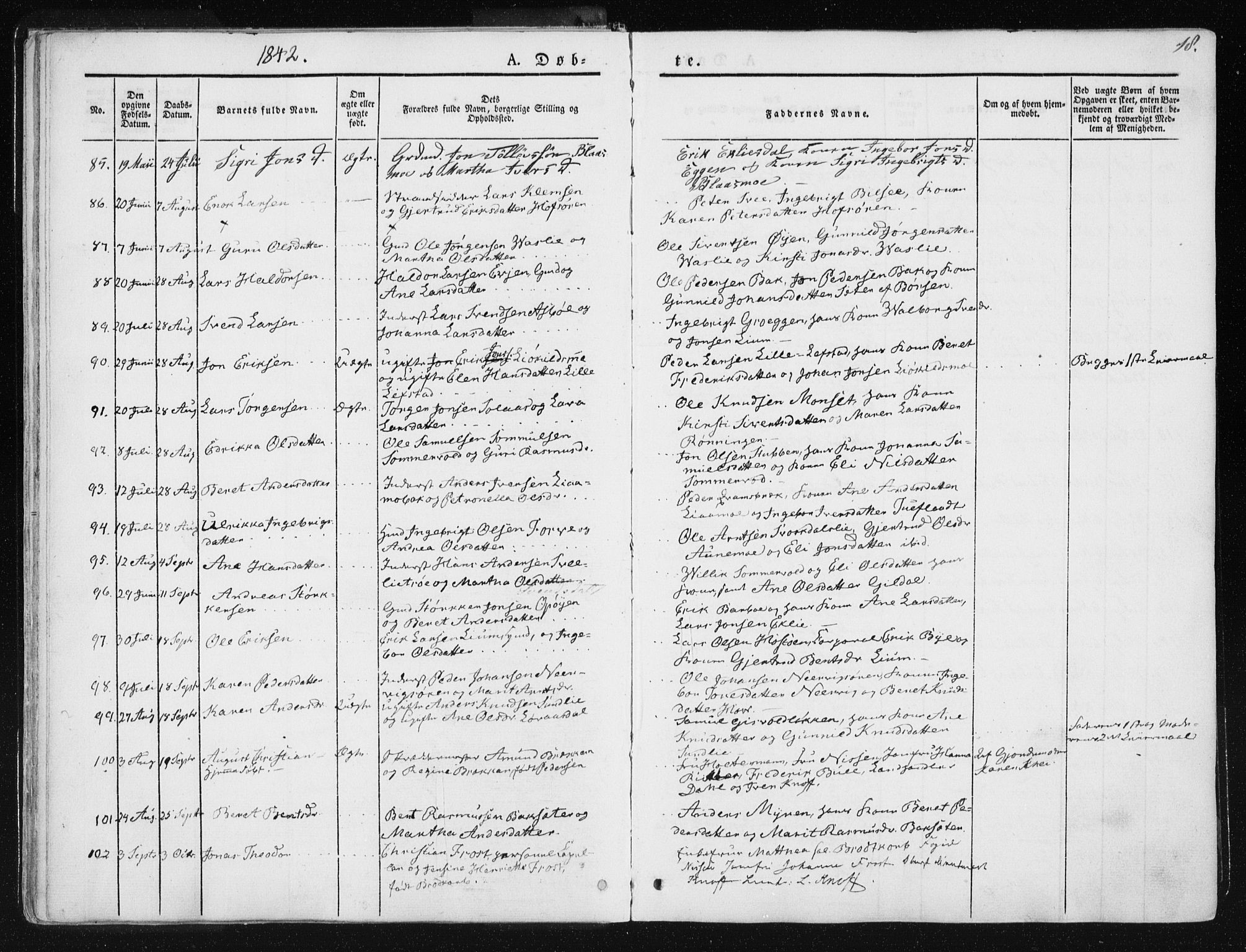 Ministerialprotokoller, klokkerbøker og fødselsregistre - Sør-Trøndelag, SAT/A-1456/668/L0805: Ministerialbok nr. 668A05, 1840-1853, s. 18