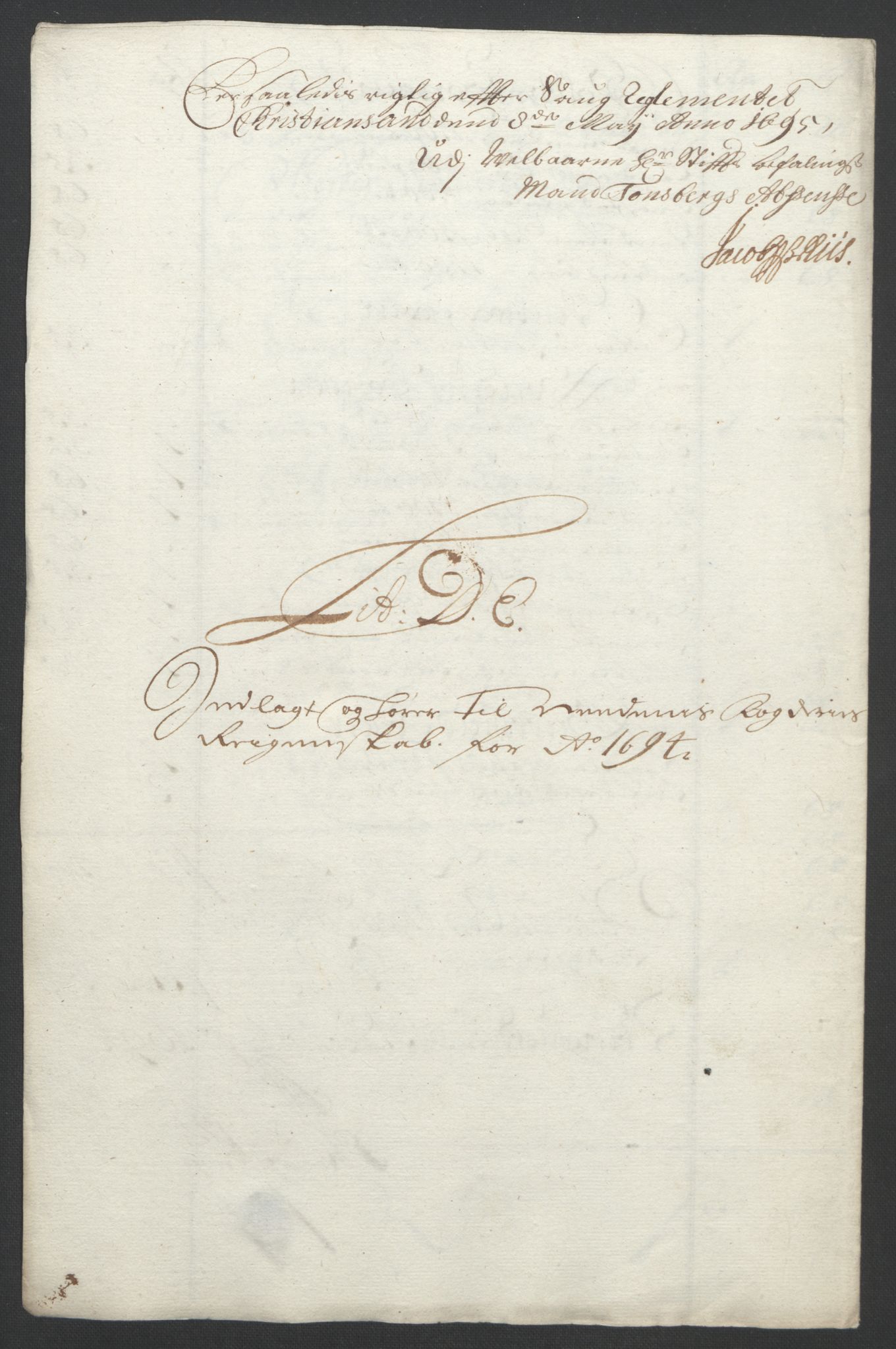 Rentekammeret inntil 1814, Reviderte regnskaper, Fogderegnskap, RA/EA-4092/R39/L2312: Fogderegnskap Nedenes, 1693-1695, s. 144