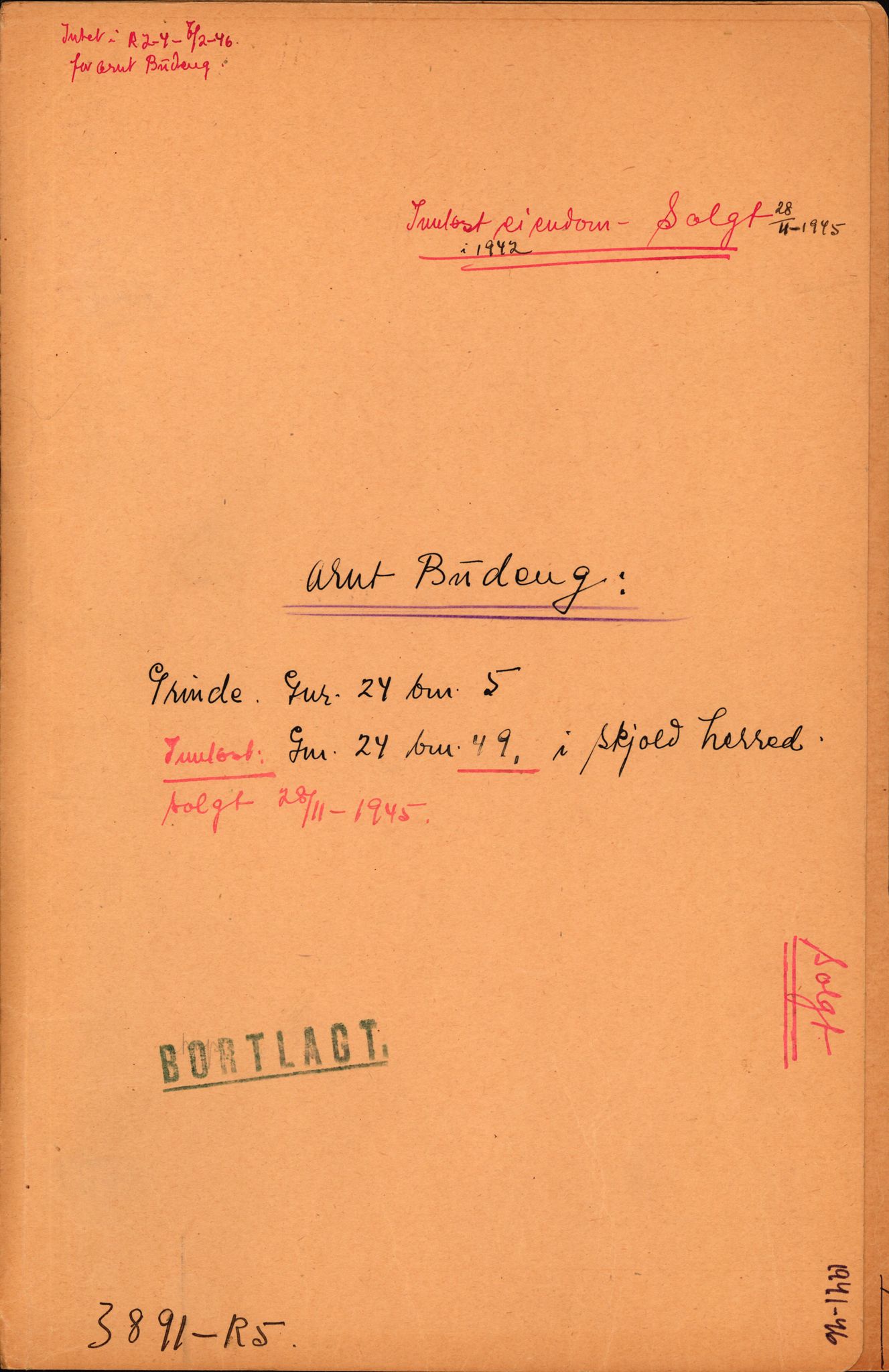 Forsvarsdepartementet, 10. kontor / Oppgjørskontoret, AV/RA-RAFA-1225/D/Dd/L0351: Rogaland, 1941-1958, s. 1