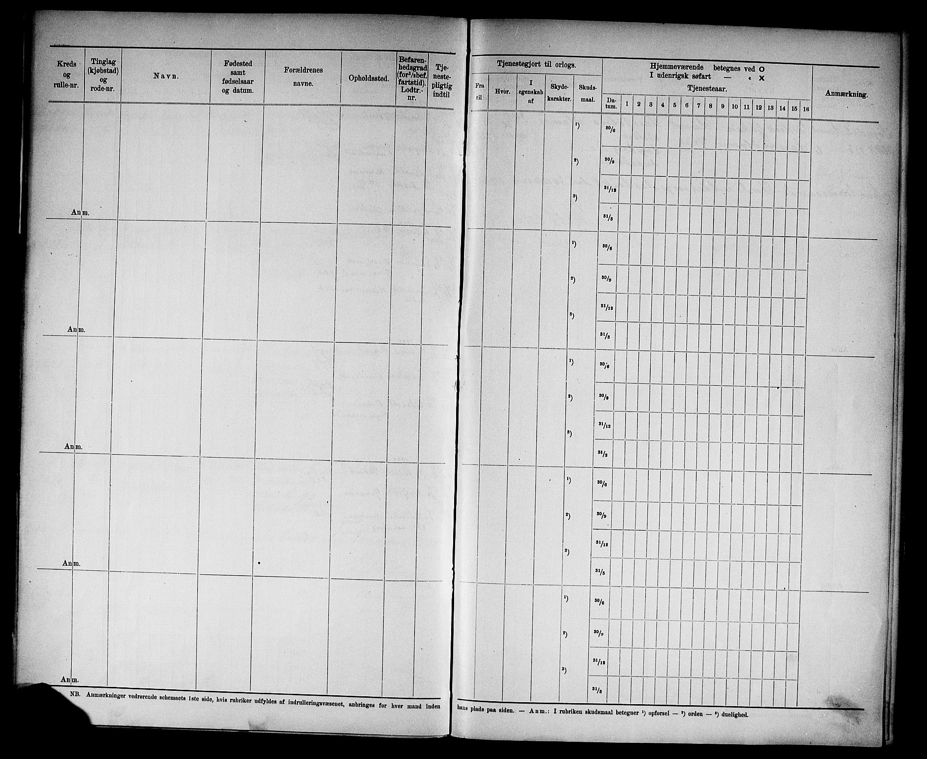 Kristiansand mønstringskrets, SAK/2031-0015/F/Fd/L0006: Rulle sjøvernepliktige, C-6, 1904, s. 14